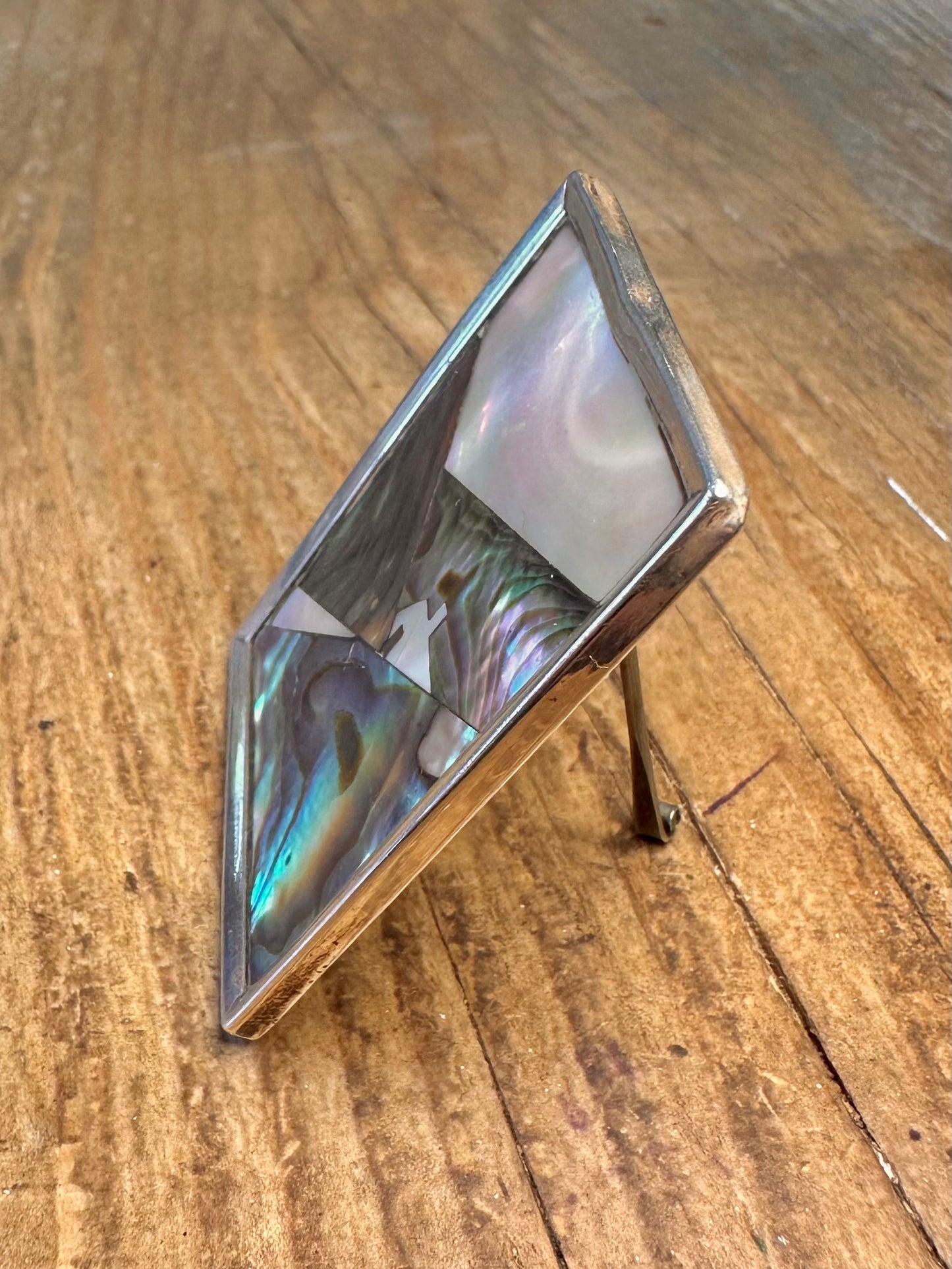 Abalone Scene Picture Frame Sterling Silver Front Collectable