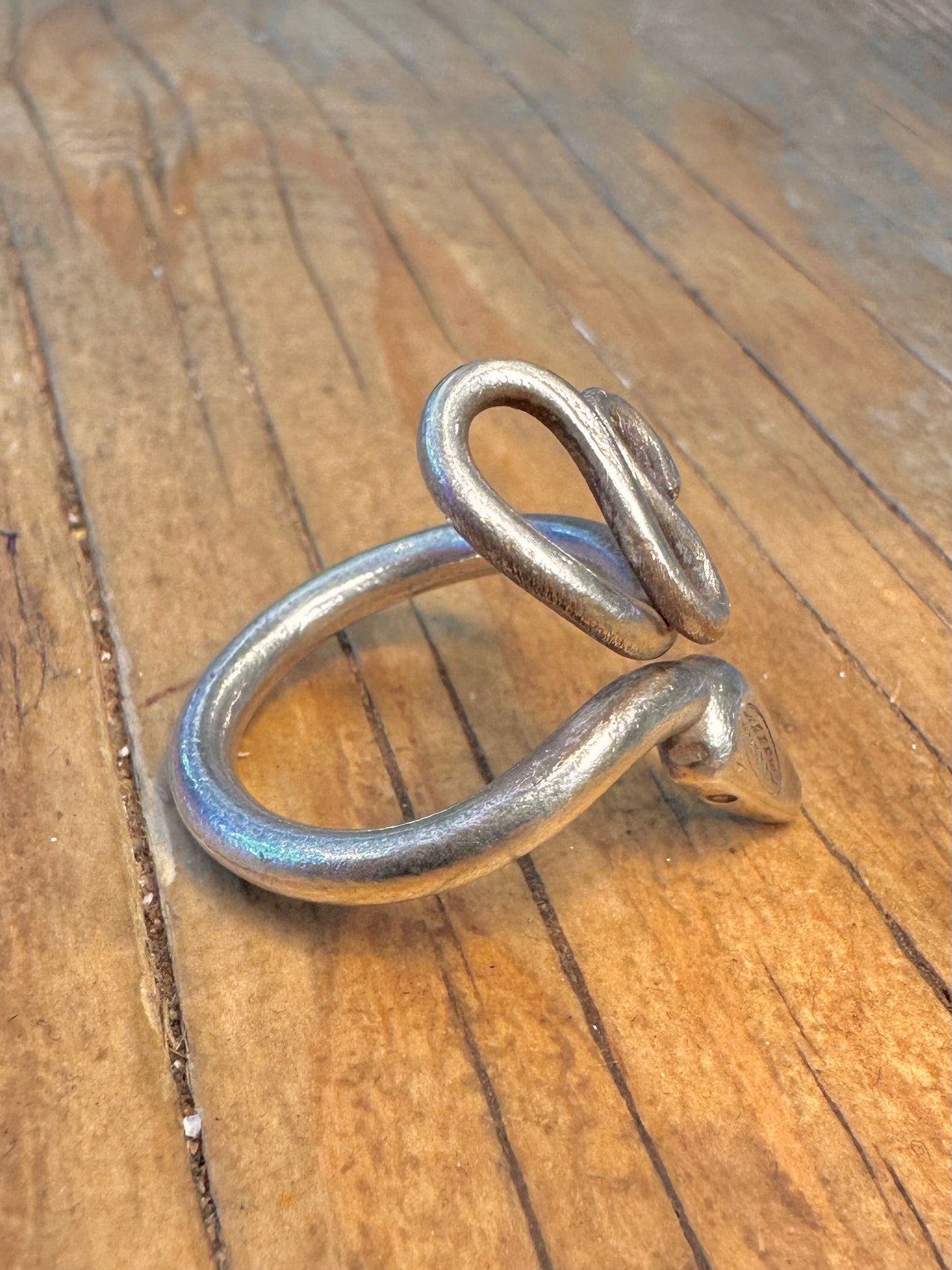 Coiled Snake 925 Sterling Silver Size M Ring