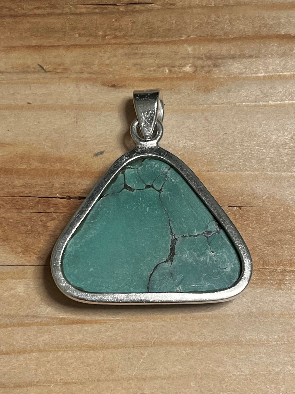 Triangular Turquoise 925 Sterling Silver Pendant