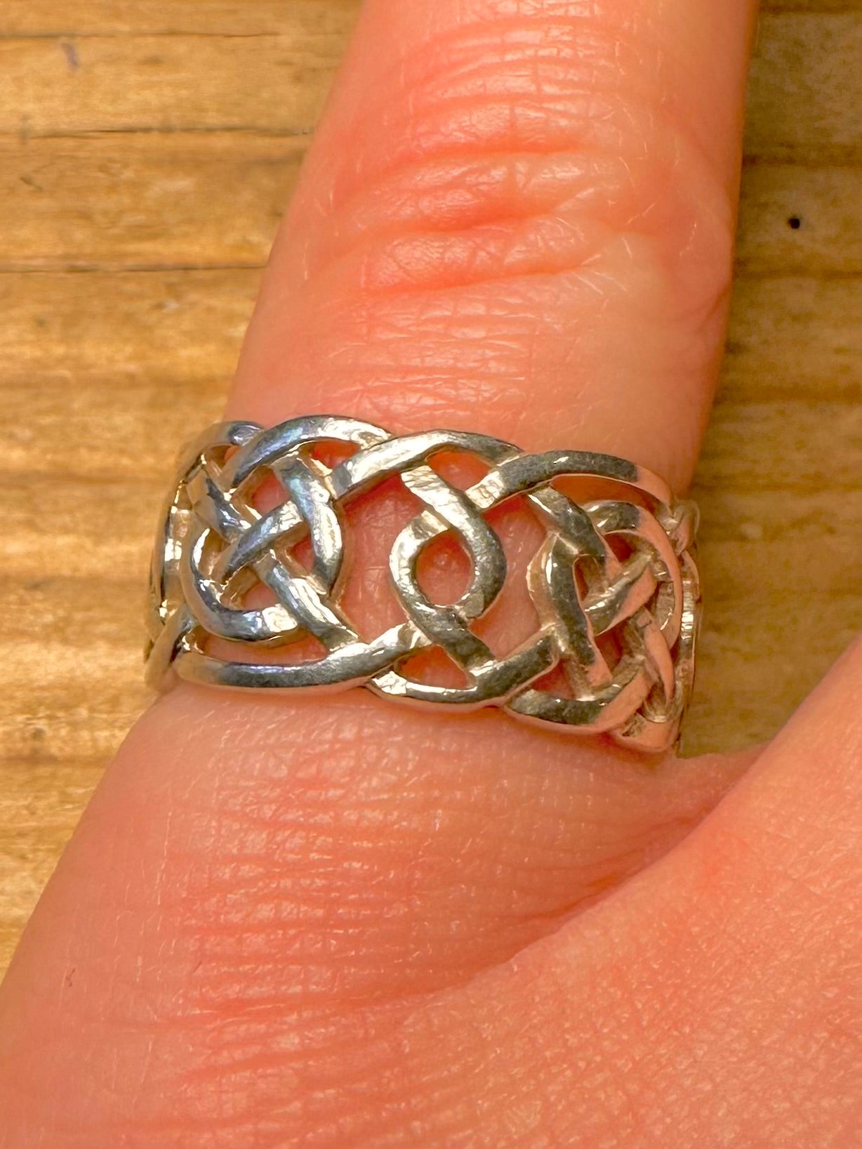 Vintage Celtic Band 925 Sterling Silver Size N1/2 Ring