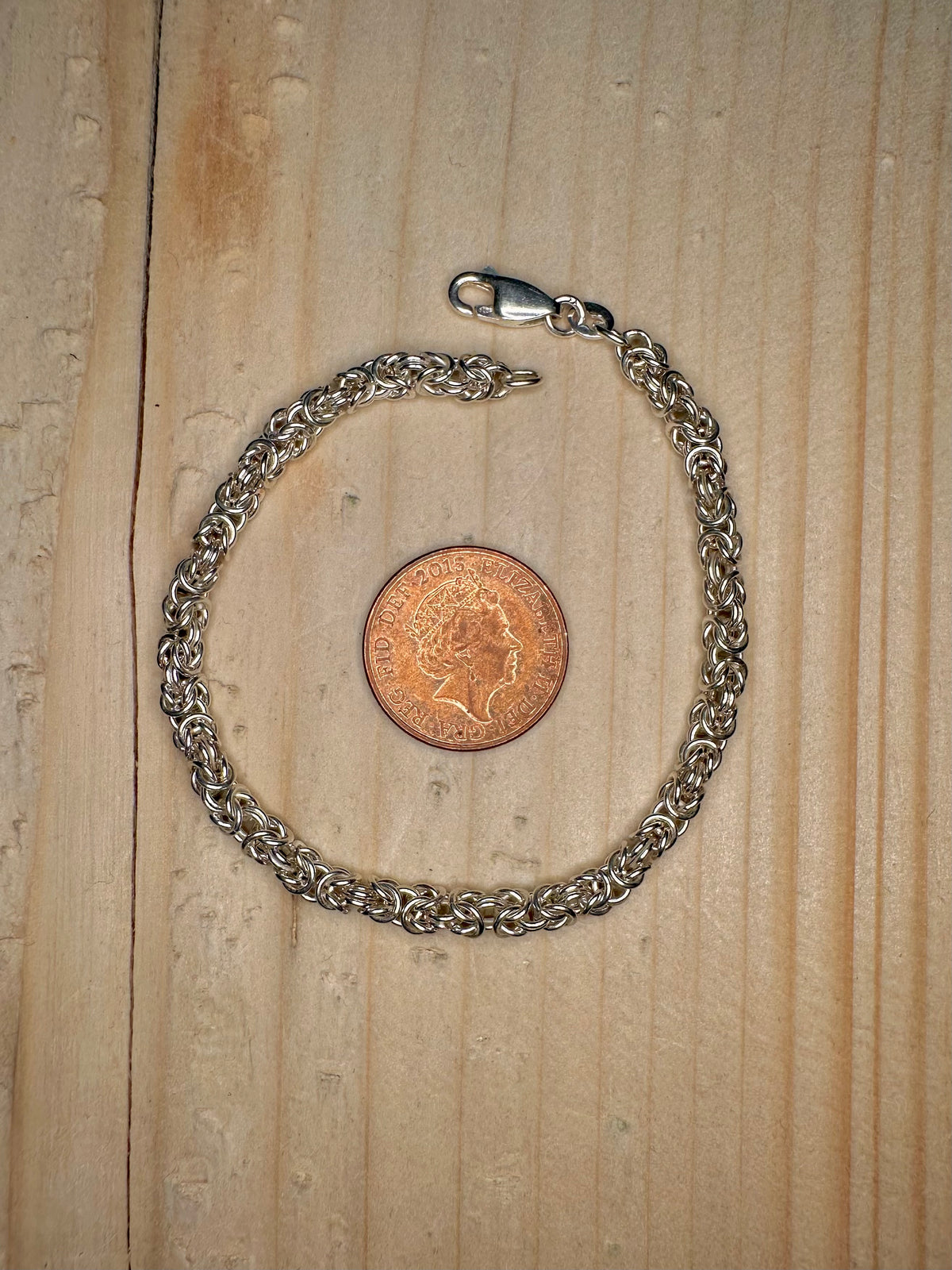 Woven Byzantine Lobster Clasp 925 Sterling Silver 7.5 inch Bracelet
