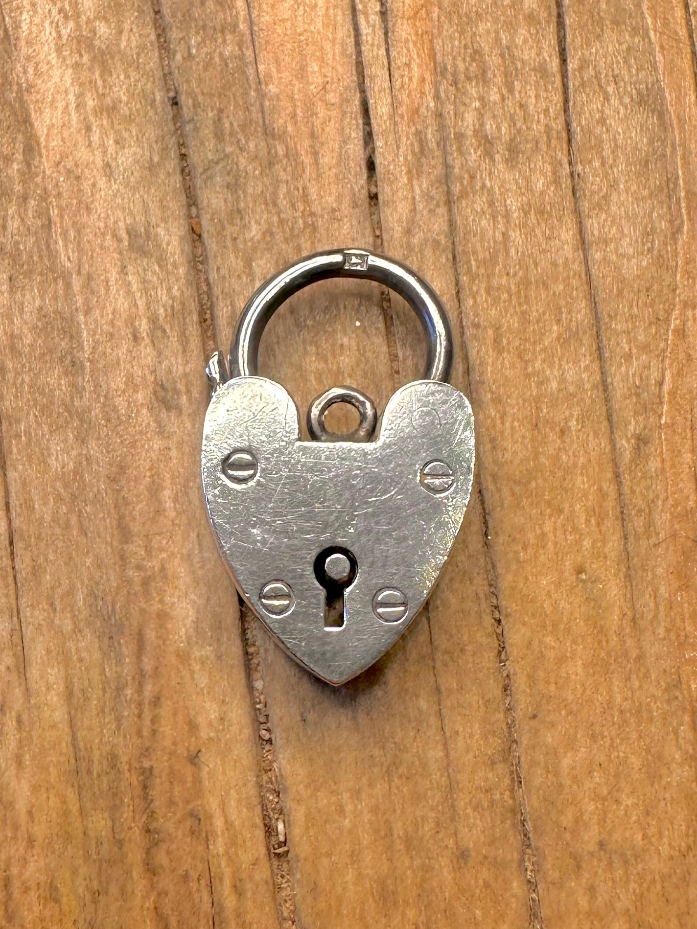 Vintage 1964 Chunky Heart Padlock 925 Sterling Silver Pendant