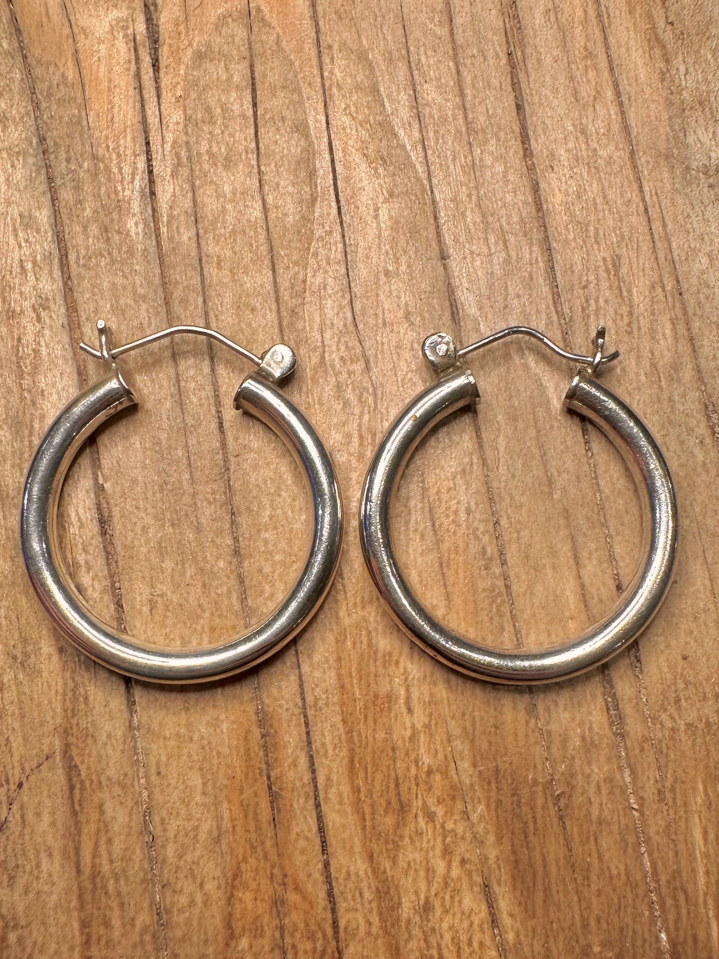Vintage Rounded Hoops 925 Sterling Silver Earrings