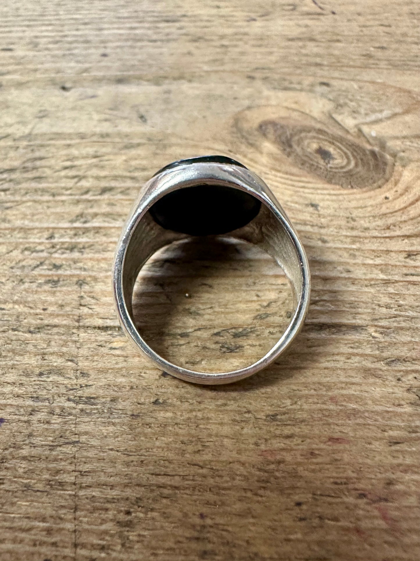 Vintage Onyx Signet 925 Silver Size S Ring