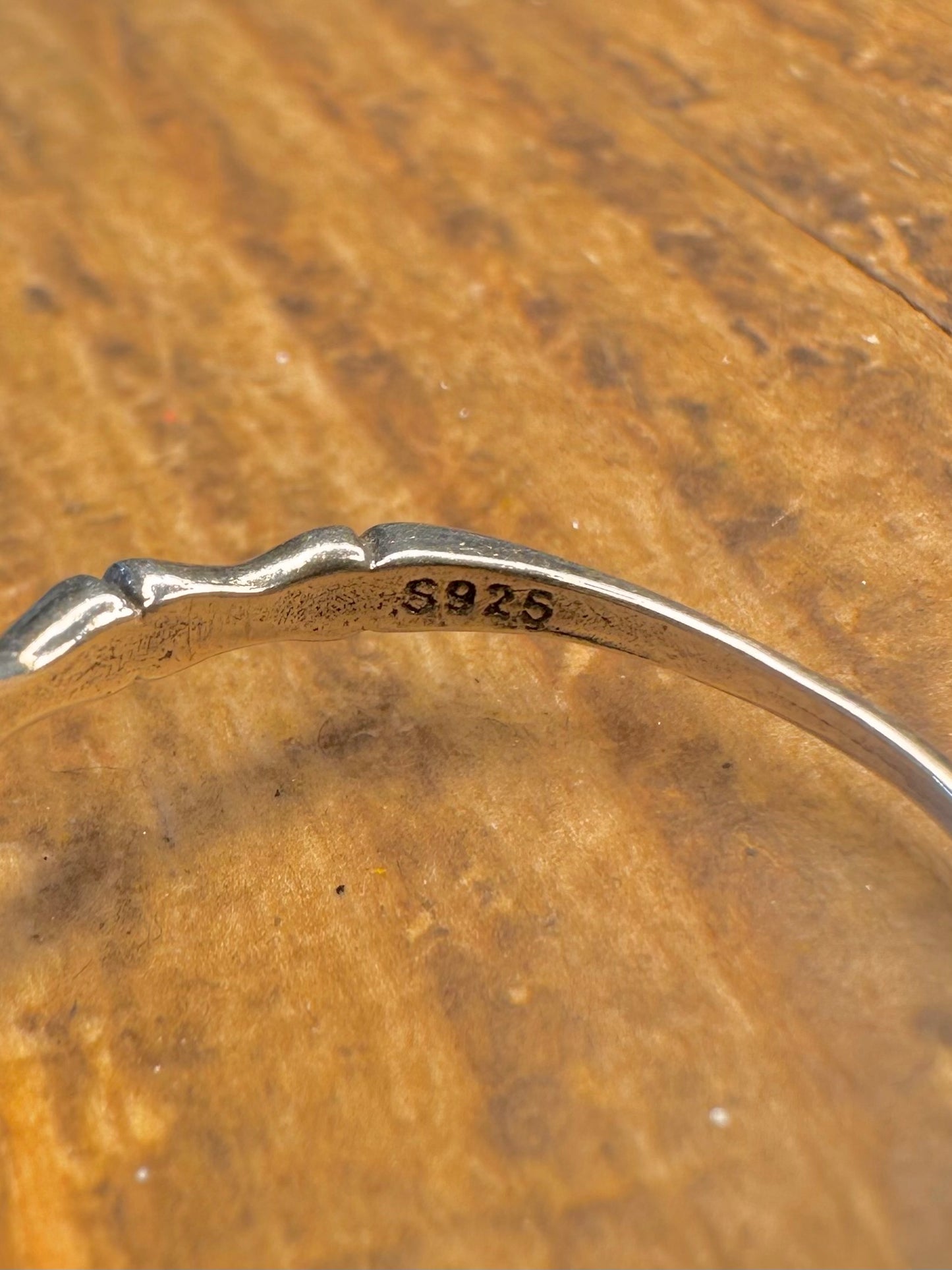 Rose Quarts Bamboo Style Adjustable 925 Sterling Silver Size R Ring