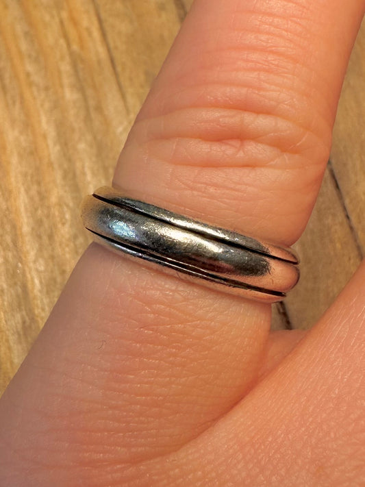 Vintage Spinner Band 925 Sterling Silver Size L Ring