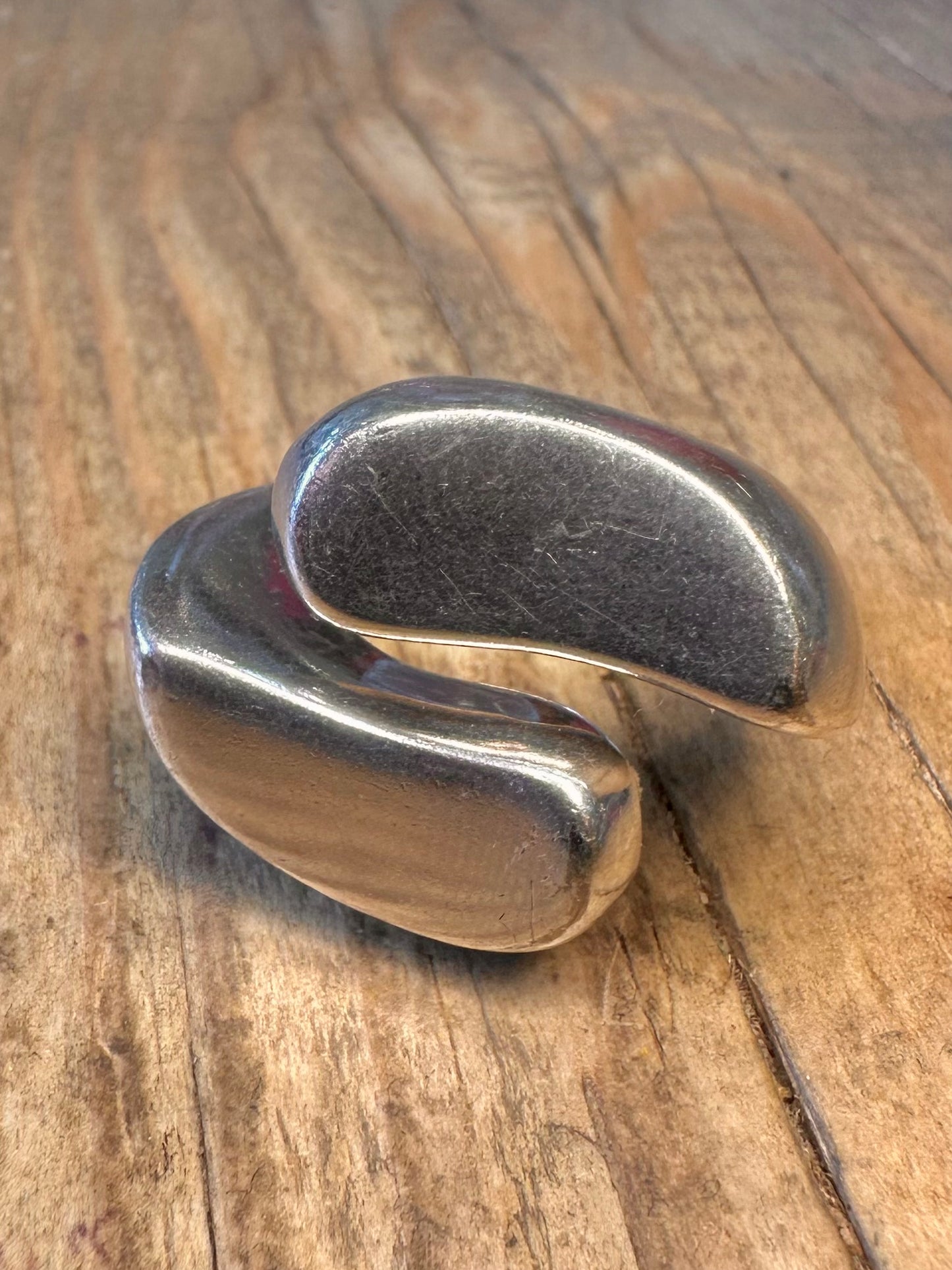 Abstrakter klobiger überlappender Maker Cobi 925 Sterling Silber Größe R Ring