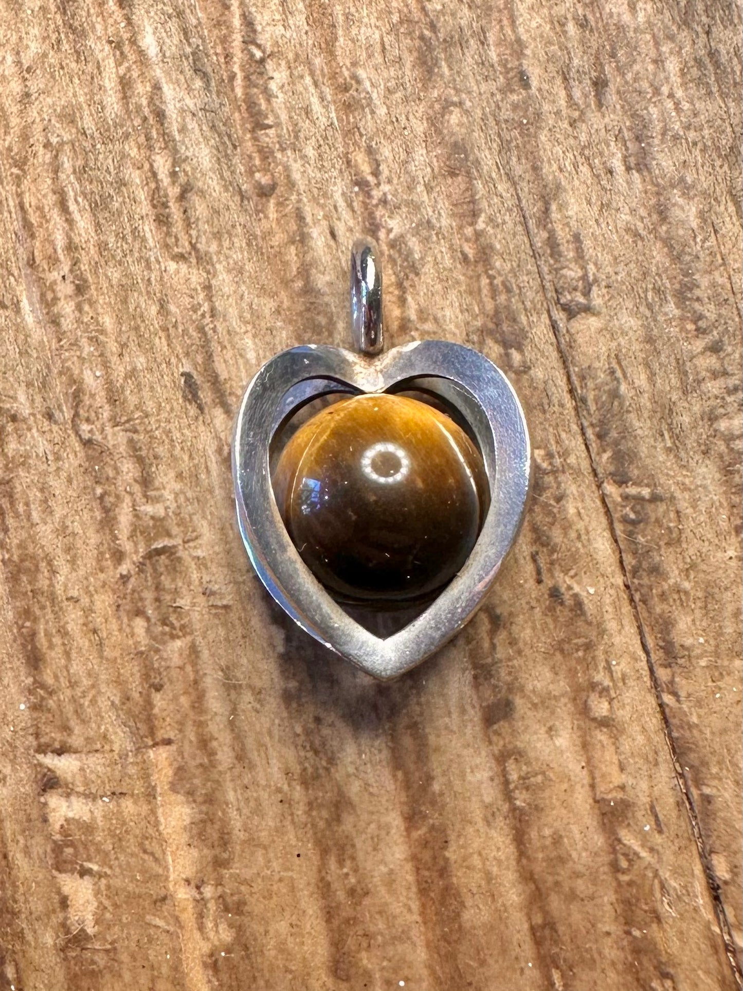Finnische Kupittaan Kulta Modernist Tigerauge 925 Sterling Silber Anhänger