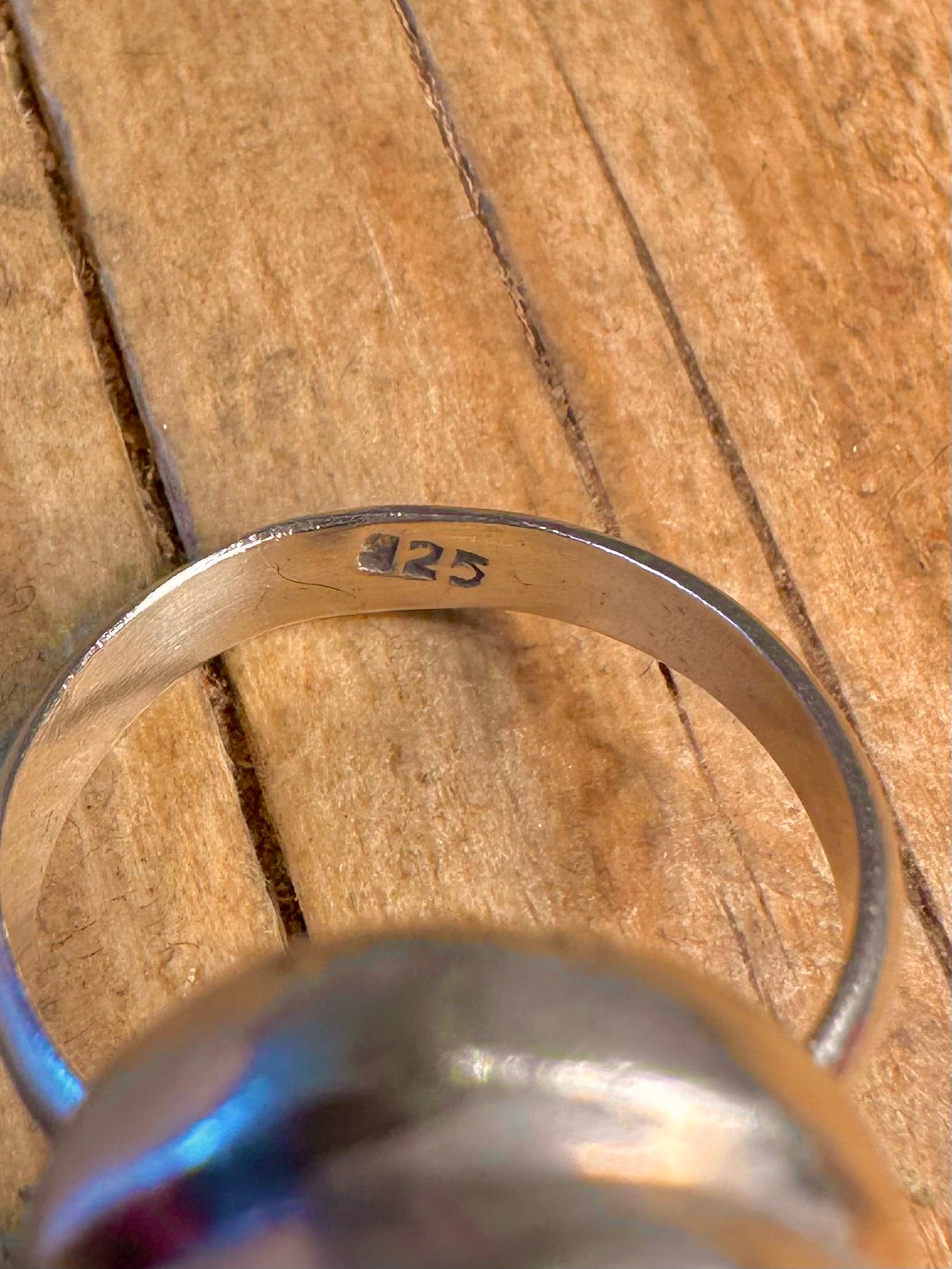 Ovaler Tigerauge 925er Sterlingsilber Ring Größe P