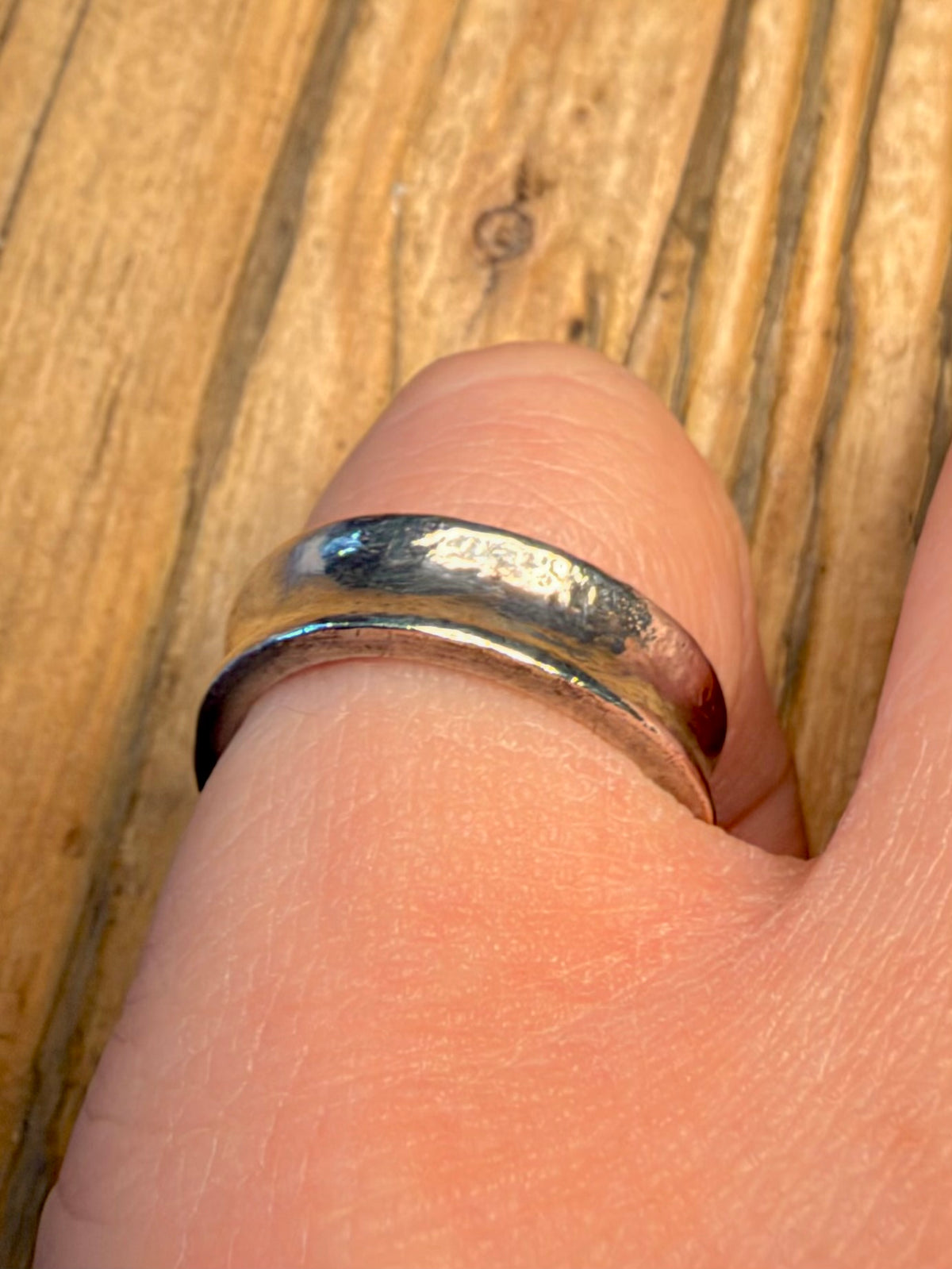 Abstract Curved Band 925 Sterling Silver Size M Ring