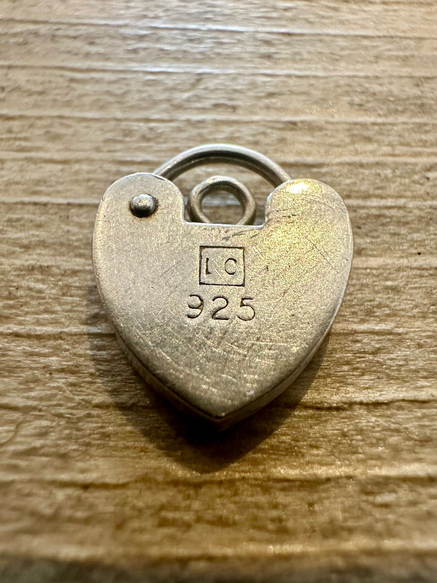 Vintage Heart Padlock LC 925 Silver Charm Pendant