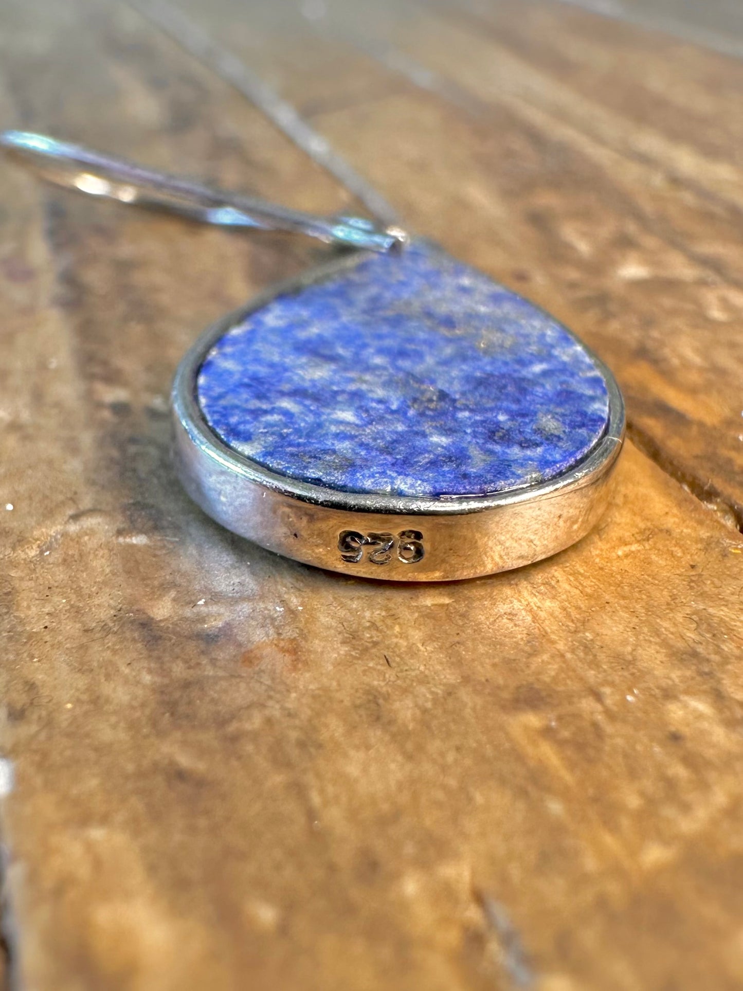 Lapis Filigree Tear Drop 925 Sterling Silver Earrings