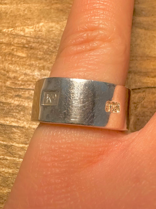 Modern 2000 Thick Band 925 Silver Size N Ring