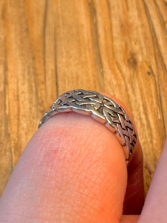 Celtic Band 925 Sterling Silver Size K1/2 Ring