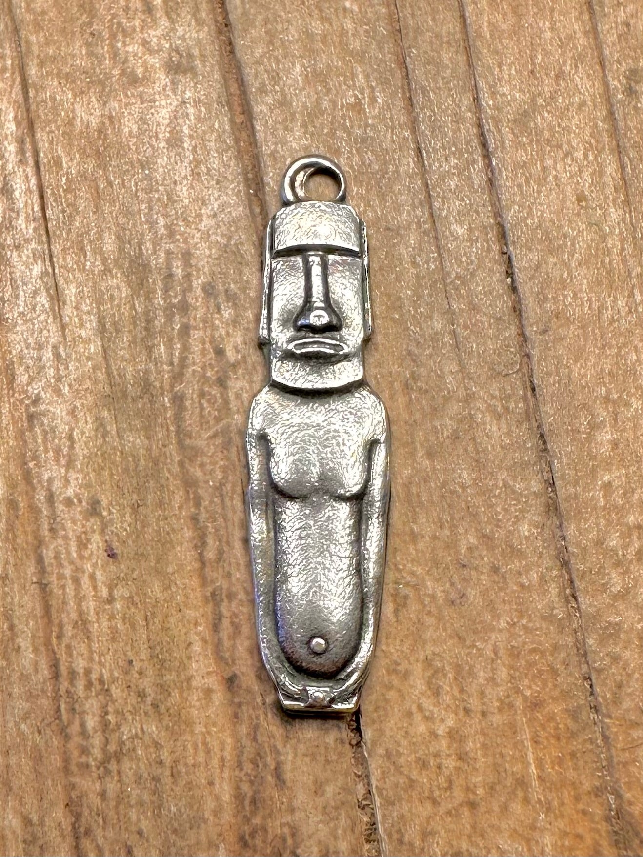 Vintage Norwegian EIK Easter Island Aku Aku 830 Silver Pendant