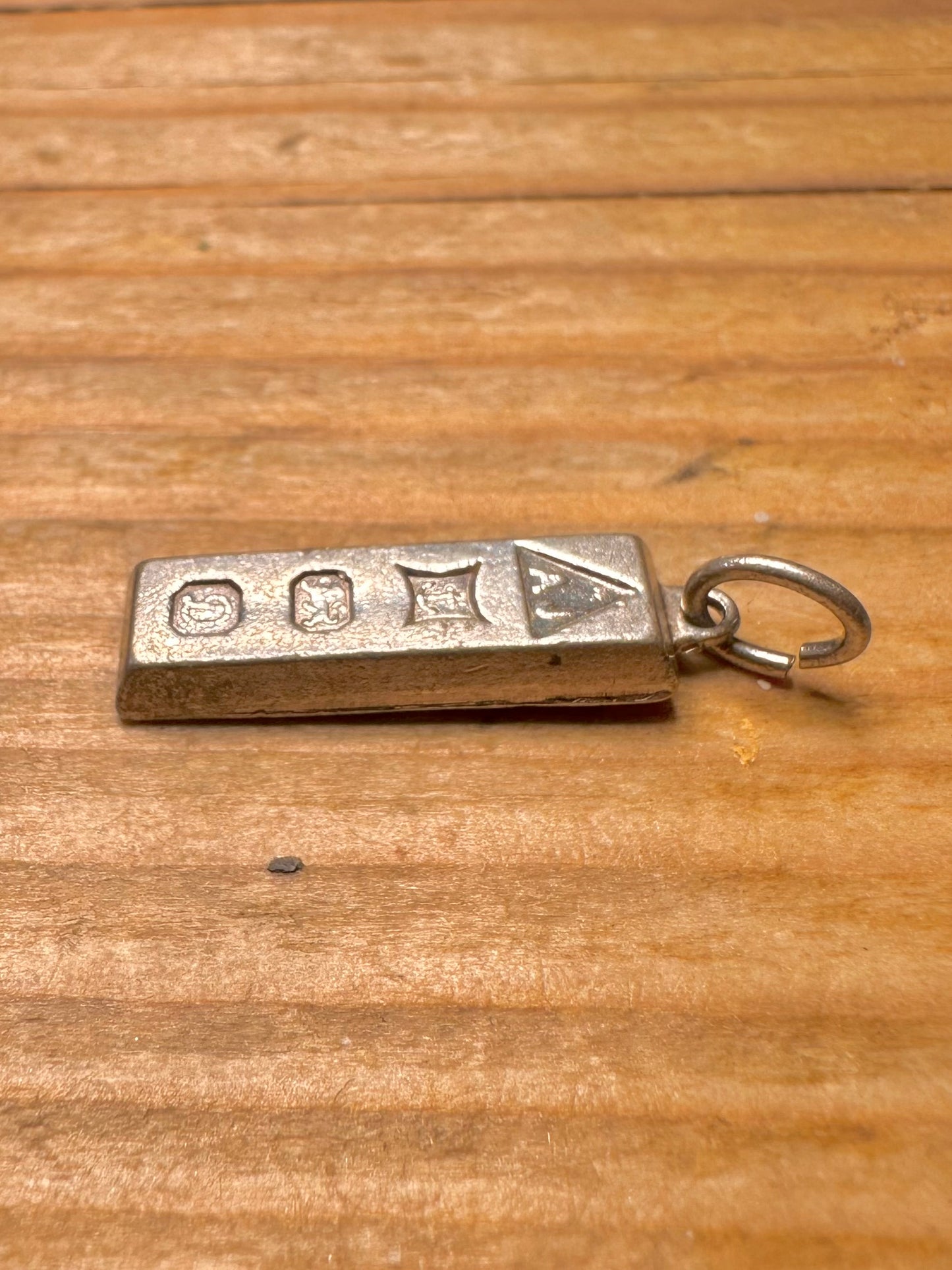 Vintage Ingot 1978 Birmingham 925 Sterling Silver Pendant