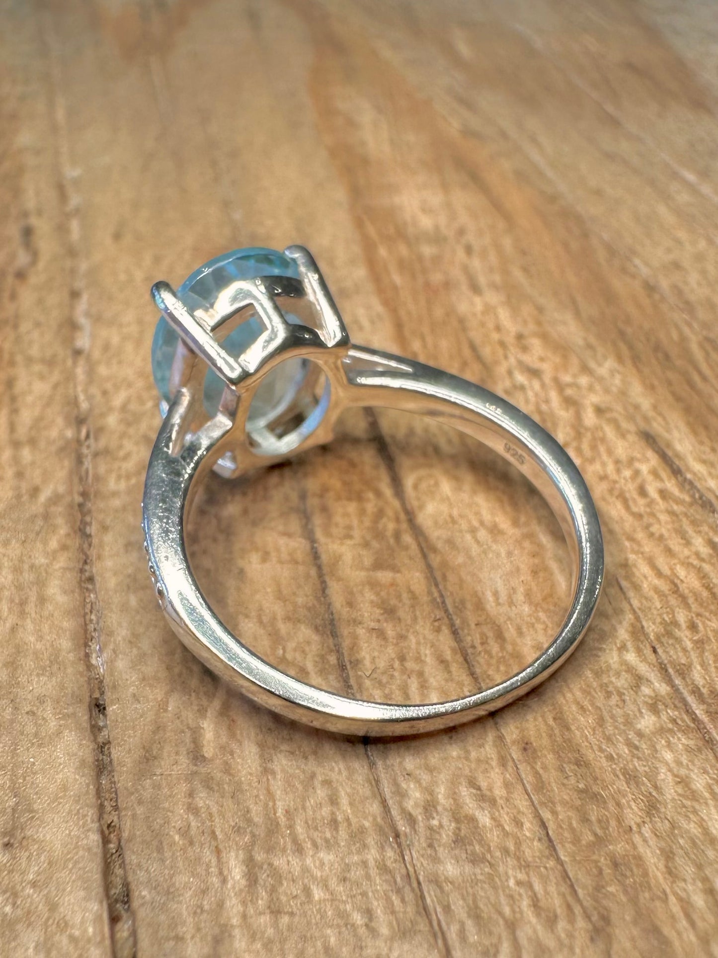 Vintage Blue Topaz 925 Sterling Silver Size N1/2 Ring