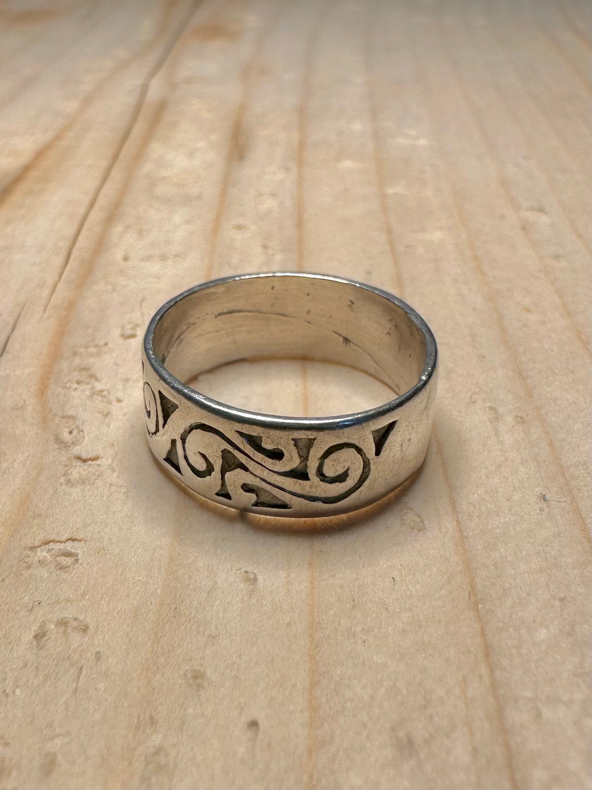 Bali Swirl Band 925 Sterling Silver Size O Ring