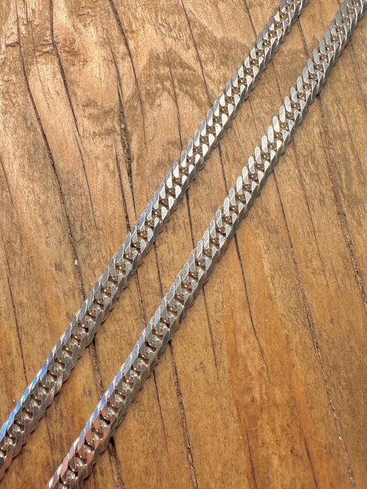 Halskette aus geschlossener Gliederkette, 925er Sterlingsilber, 39,6 cm