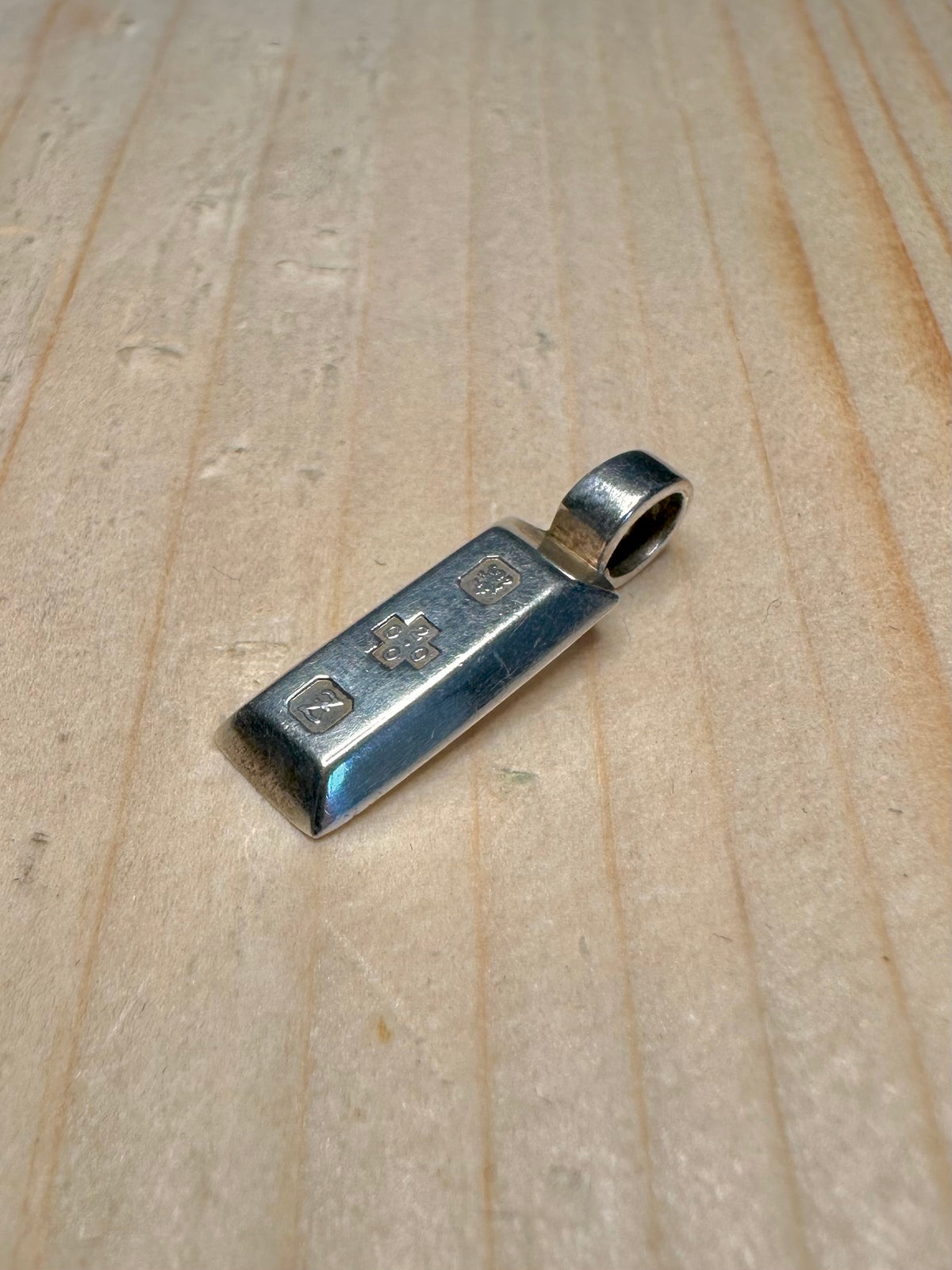 Ingot 1997 Maker KH Hallmarked 925 Sterling Silver Pendant