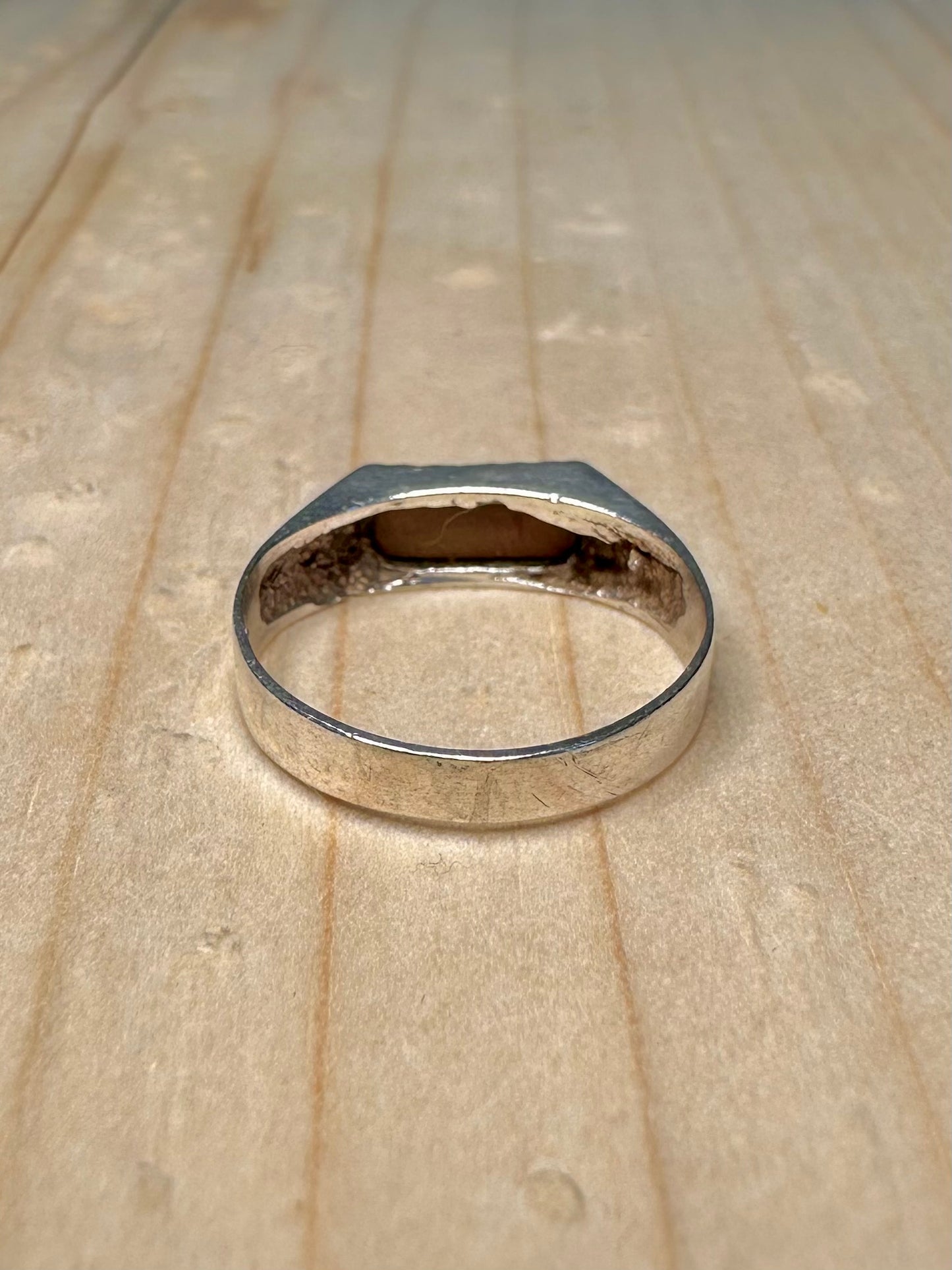 Tigers Eye Signet 925 Sterling Silver Size I Ring