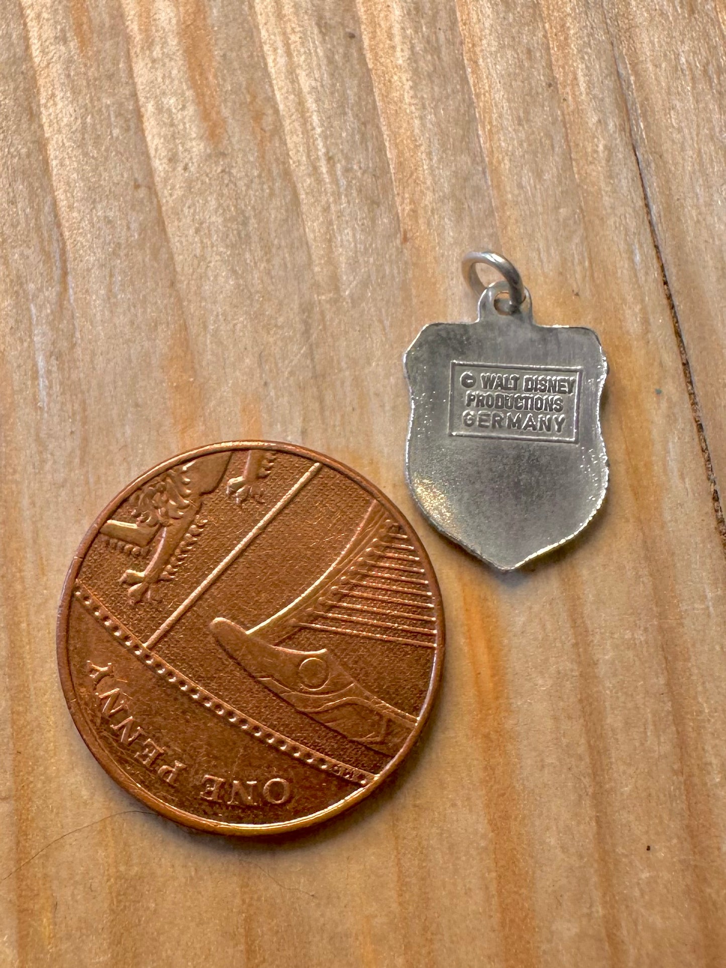 Rare Vintage Enamel Disneyland Crest 925 Silver Pendant
