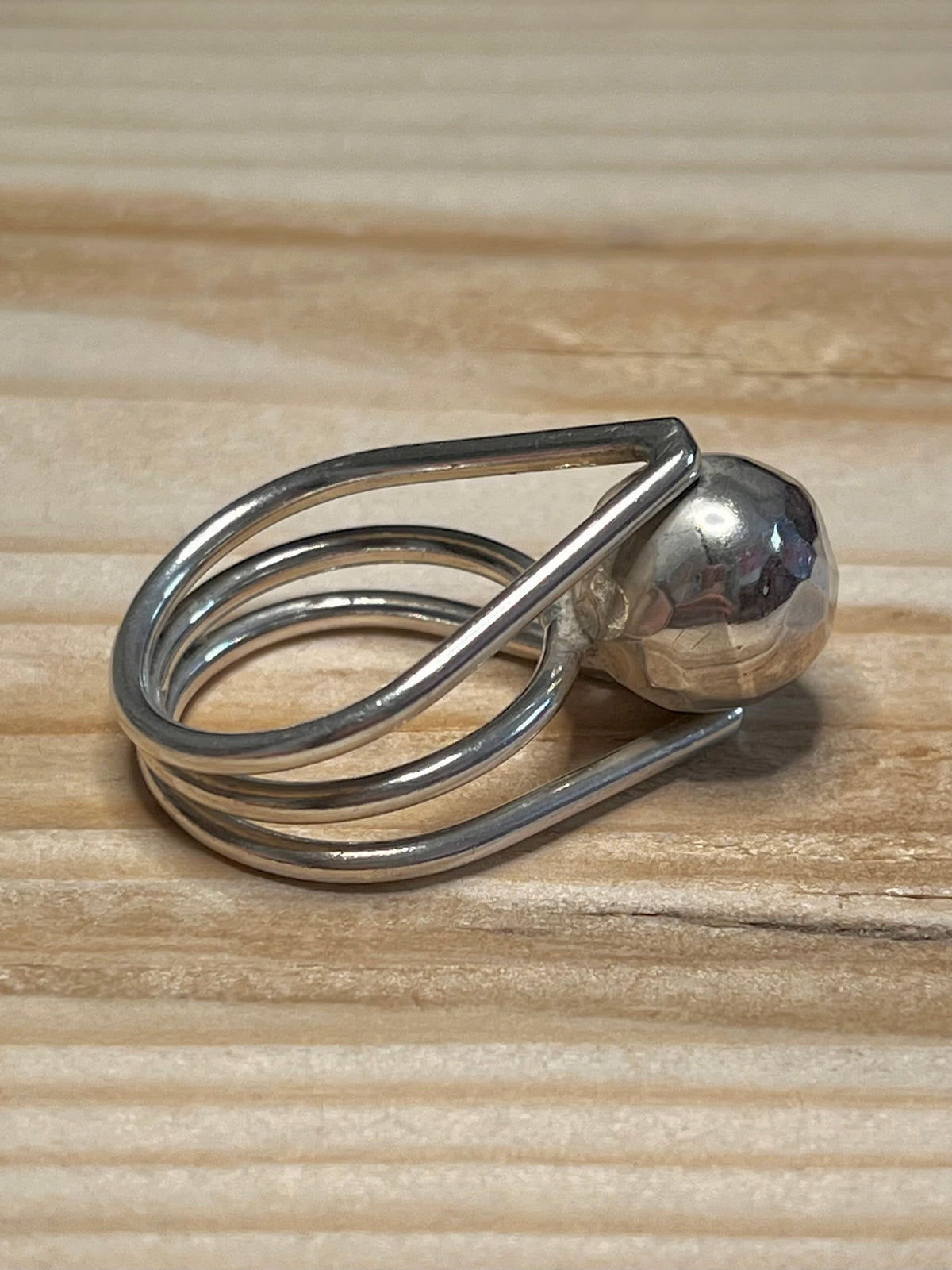 Geometric Sphere Multi Band 925 Sterling Silver Size M1/2 Ring