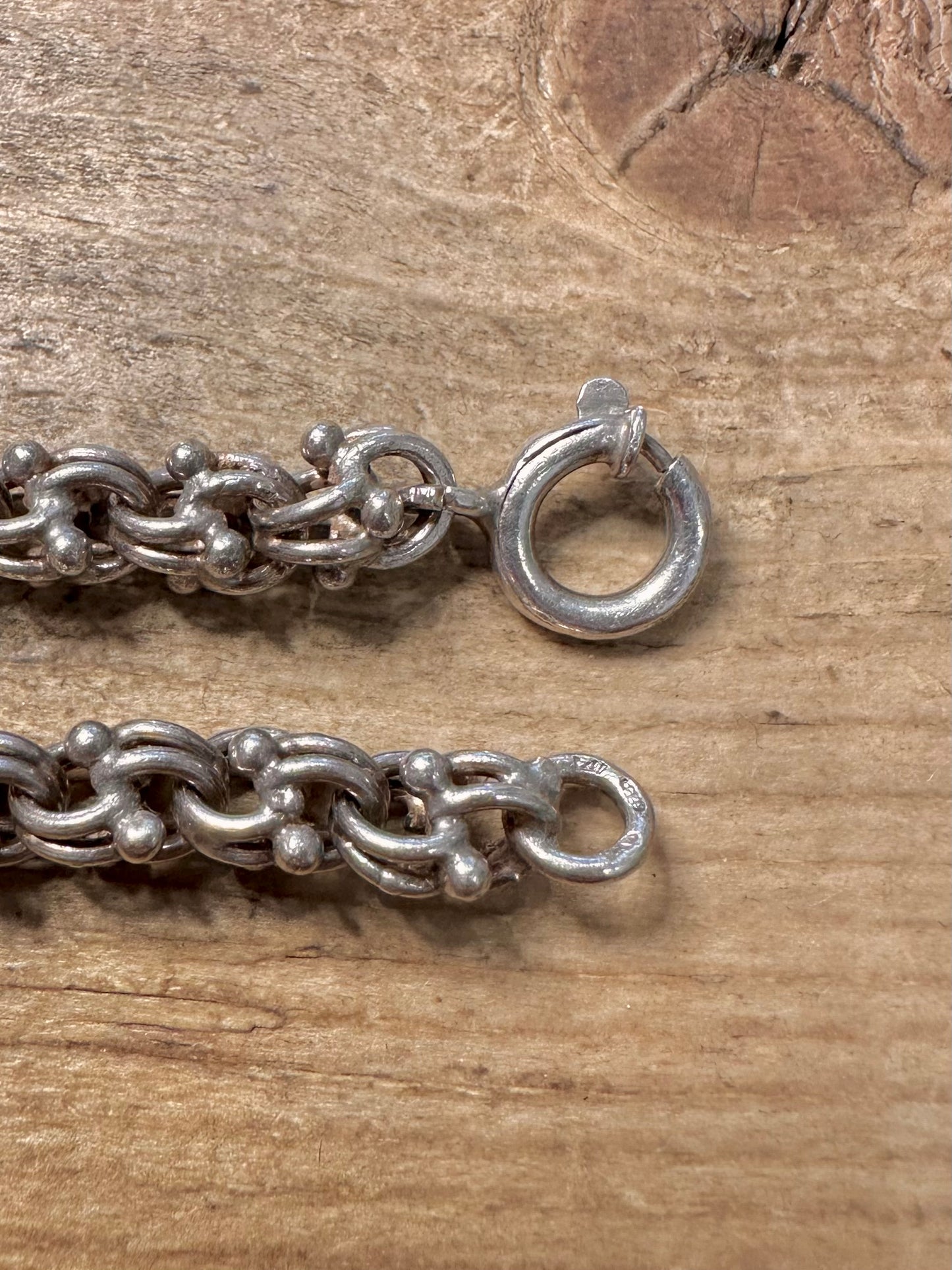 Vintage 1973 Unique Chain 925 Silver 15.6 inch Necklace