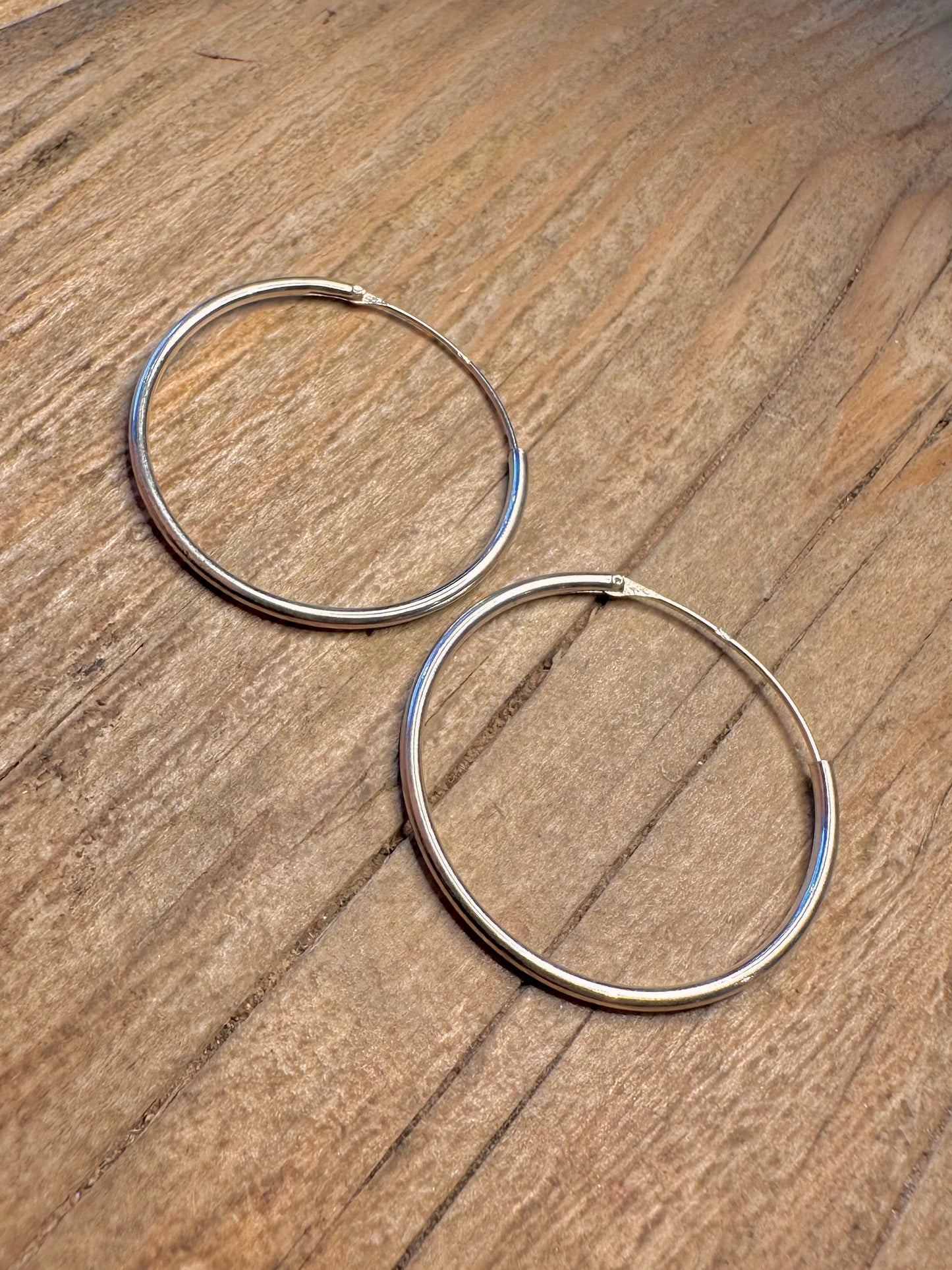 Vintage Hoops 925 Sterling Silver Earrings
