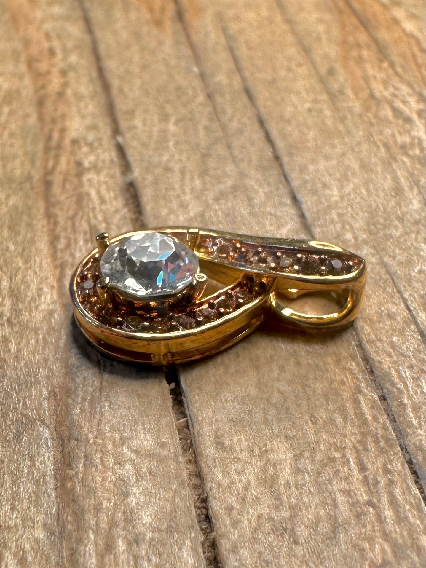 Modern Infinity White CZ Gold on 925 Sterling Silver Pendant