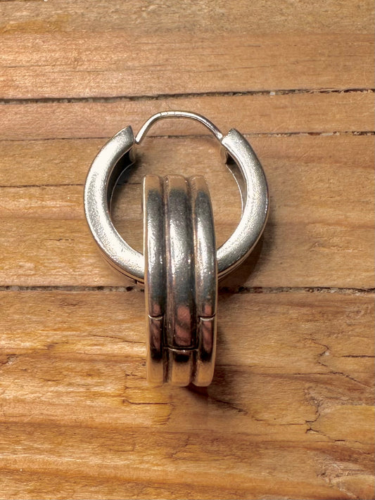 Vintage Chunky Textured 925 Sterling Silver Earrings