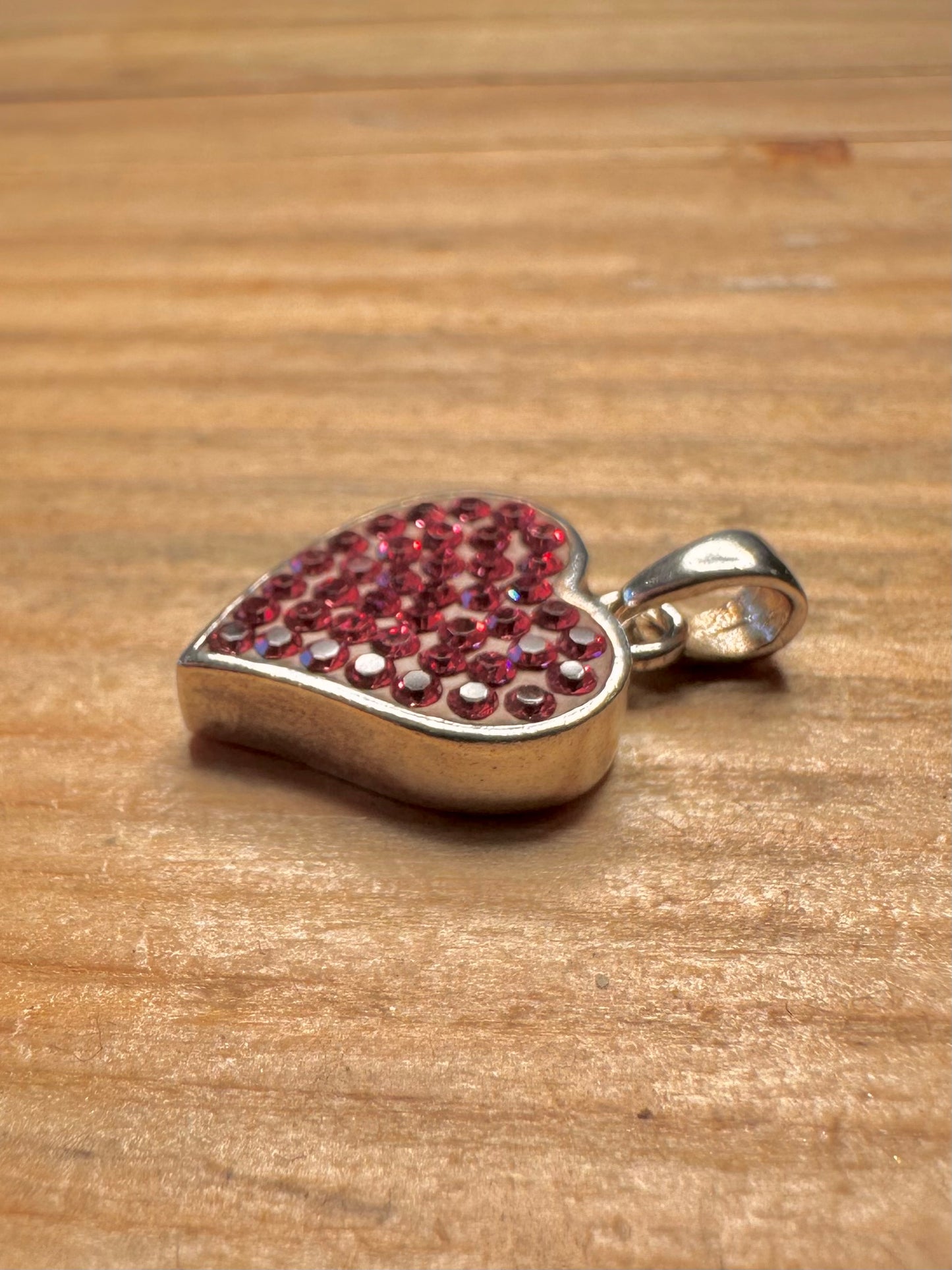 Pink Stones Heart 925 Sterling Silver Pendant