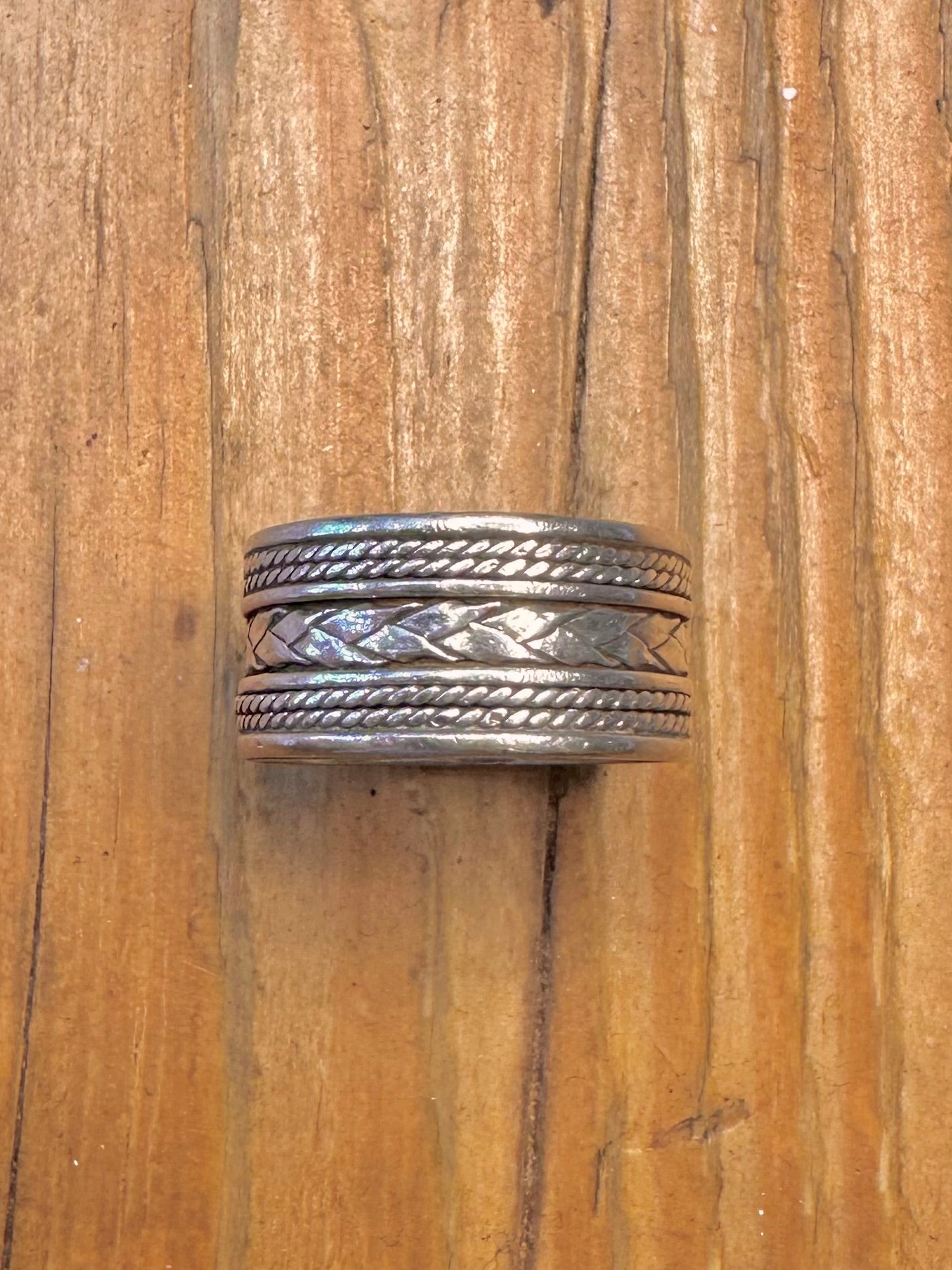 Chunky Woven Braided Band 925 Sterling Silver Size P Ring