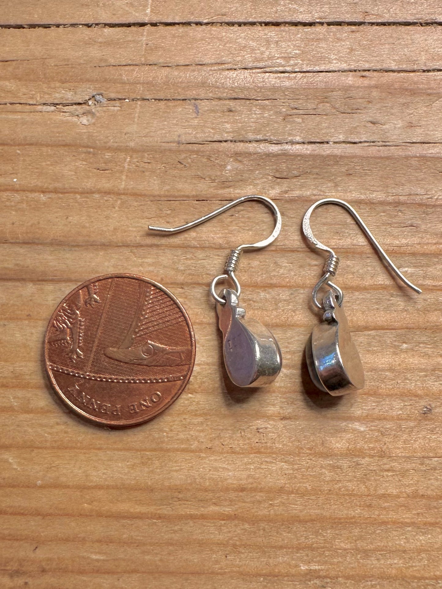 Vintage Moonstone Dangle 925 Sterling Silver Earrings