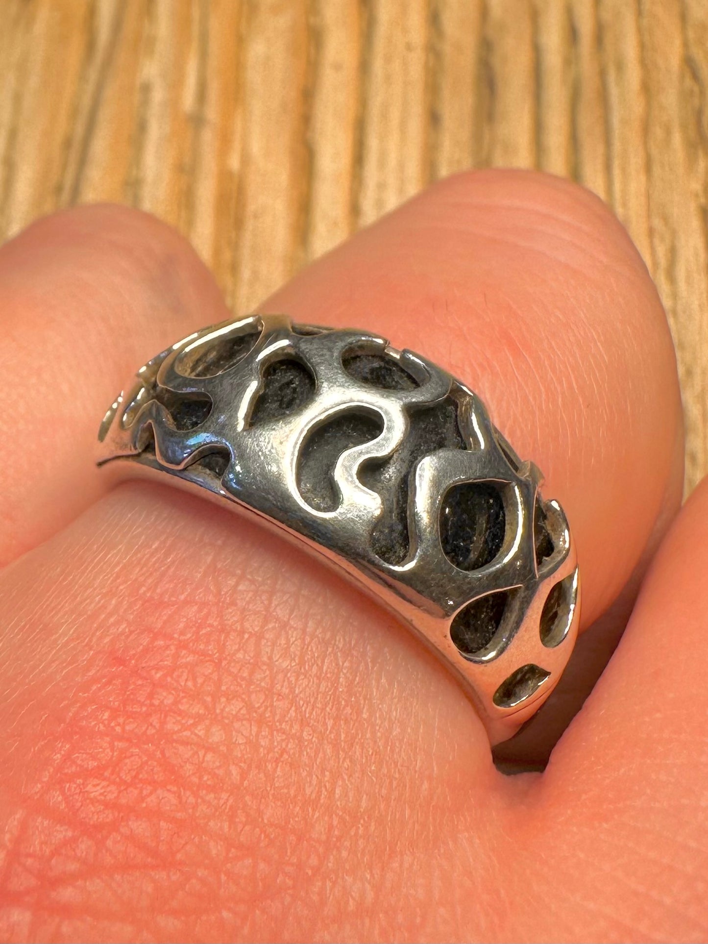 Abstract Flame Style 925 Sterling Silver Size U Ring