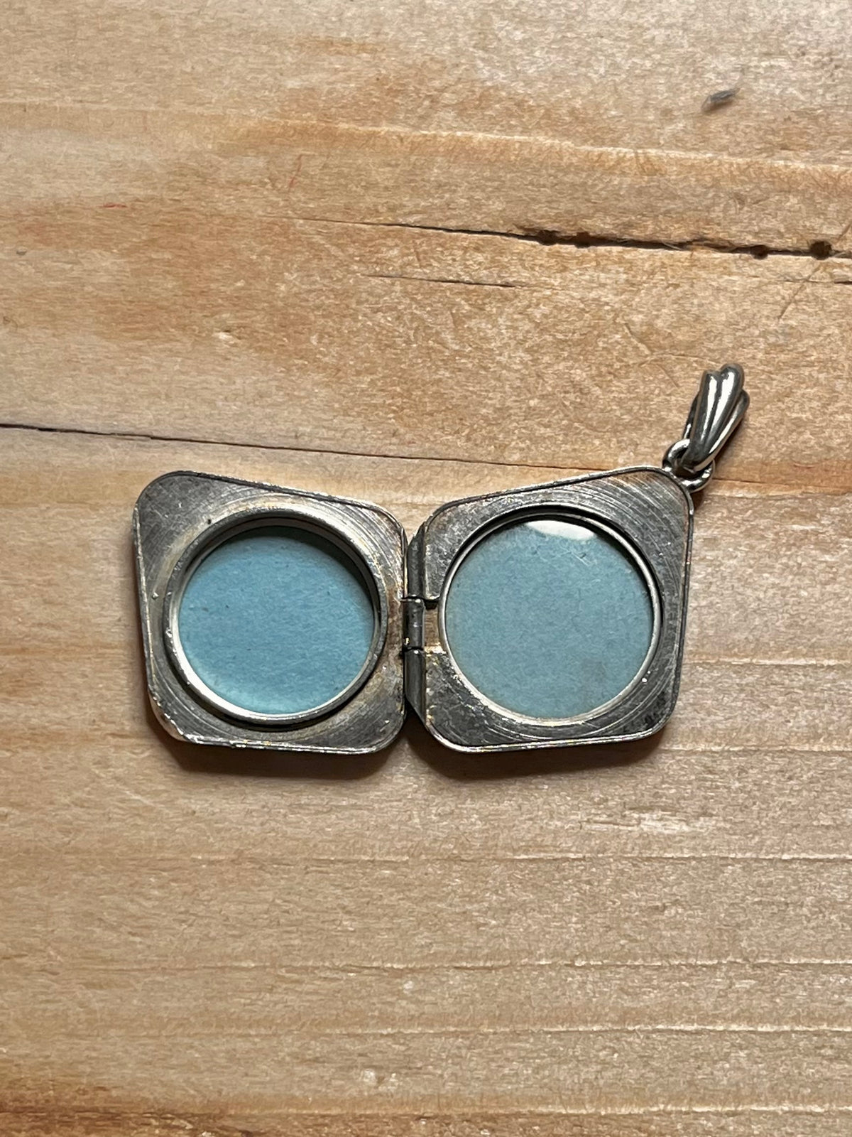 Diamond Shaped Textured Locket 925 Sterling Silver Pendant