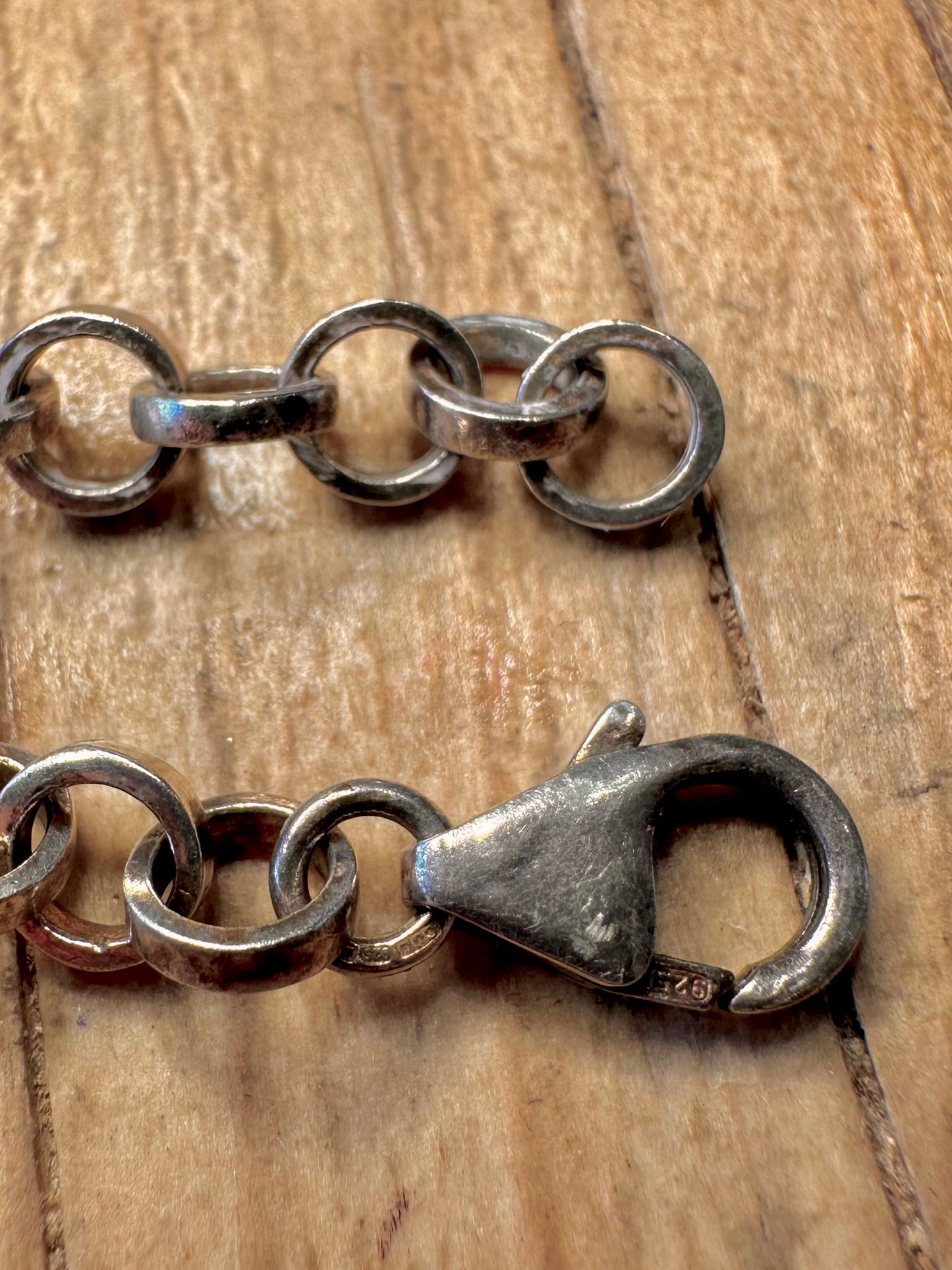 Abstract Heart Link 925 Sterling Silver 6.7 to 9.5 inch Bracelet