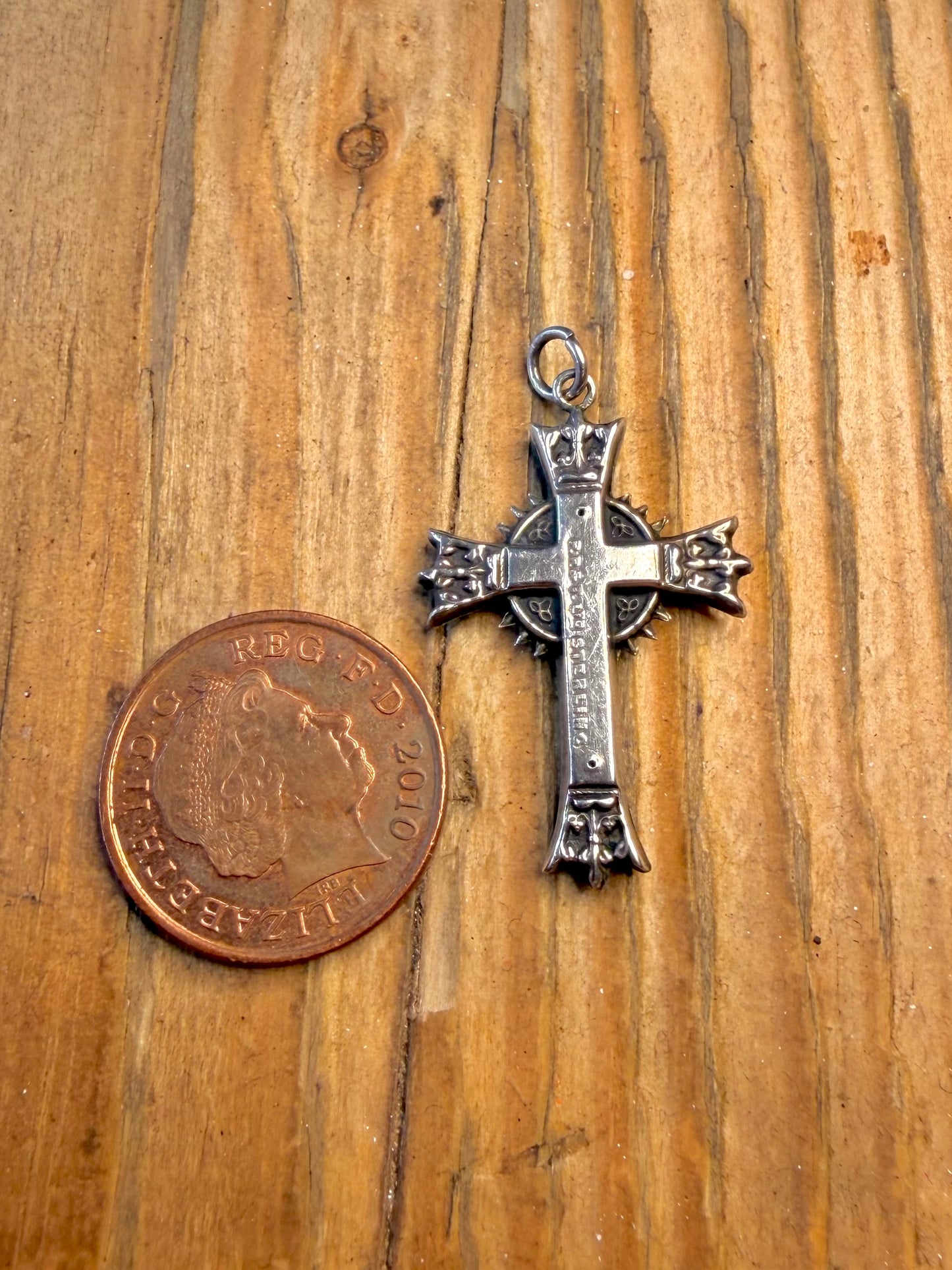 Ornate Gothic Style Cross Celtic 925 Sterling Silver Pendant