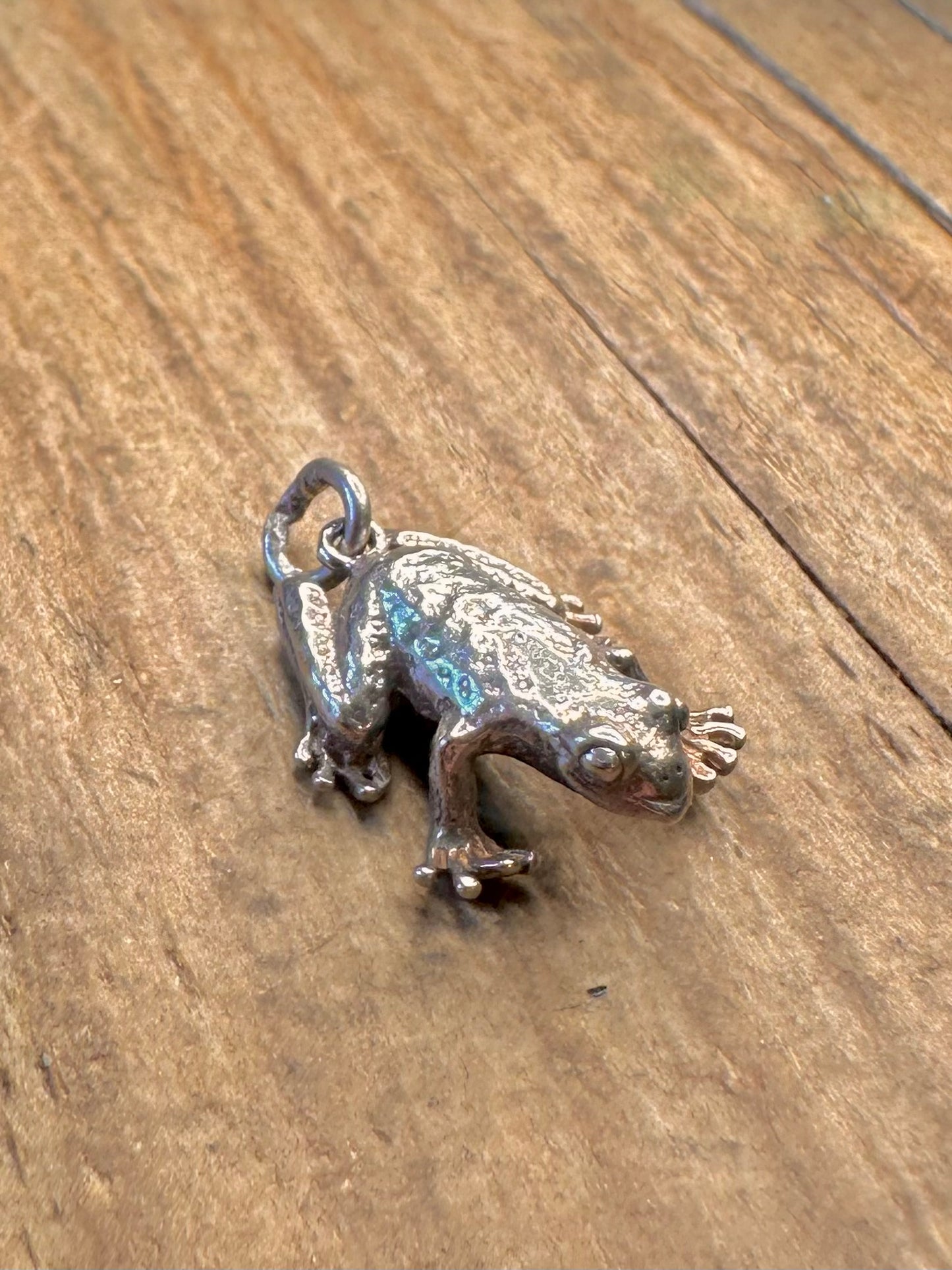 Textured Frog 925 Sterling Silver Charm Pendant