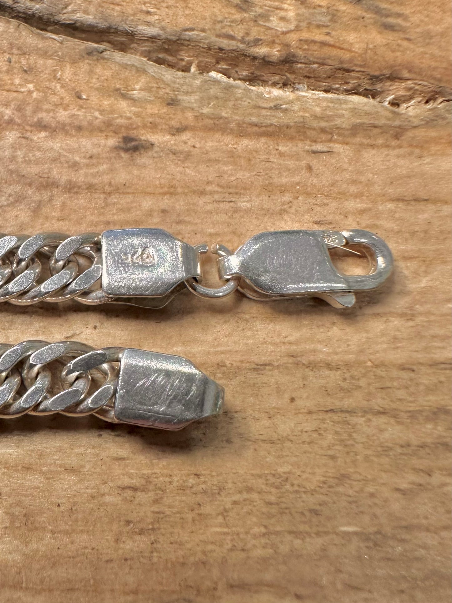 Vintage 1996 Double Link Curb Chain 925 Silver 7.6 inch Bracelet
