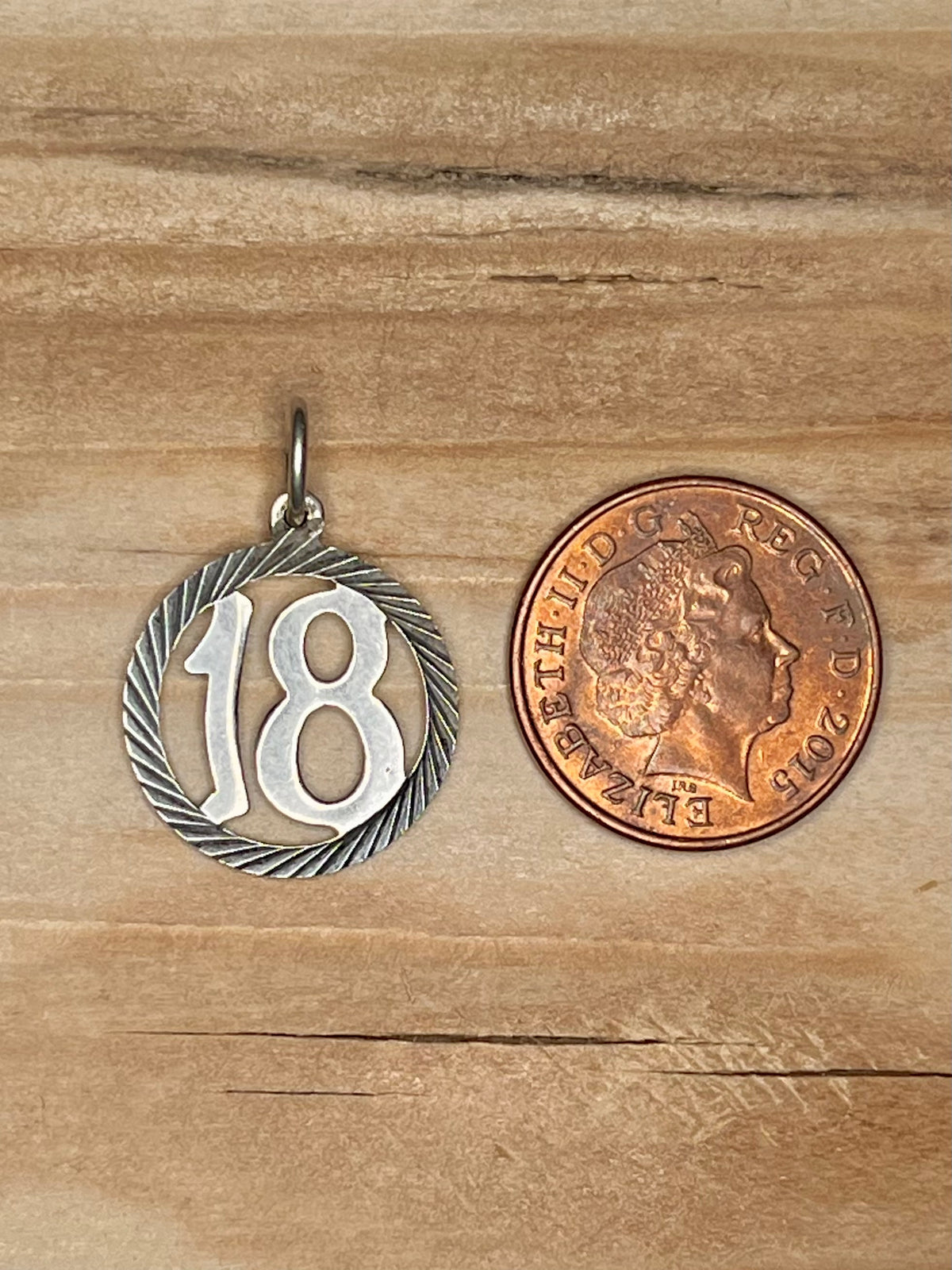 18 Textured Circle Sterling Silver Pendant