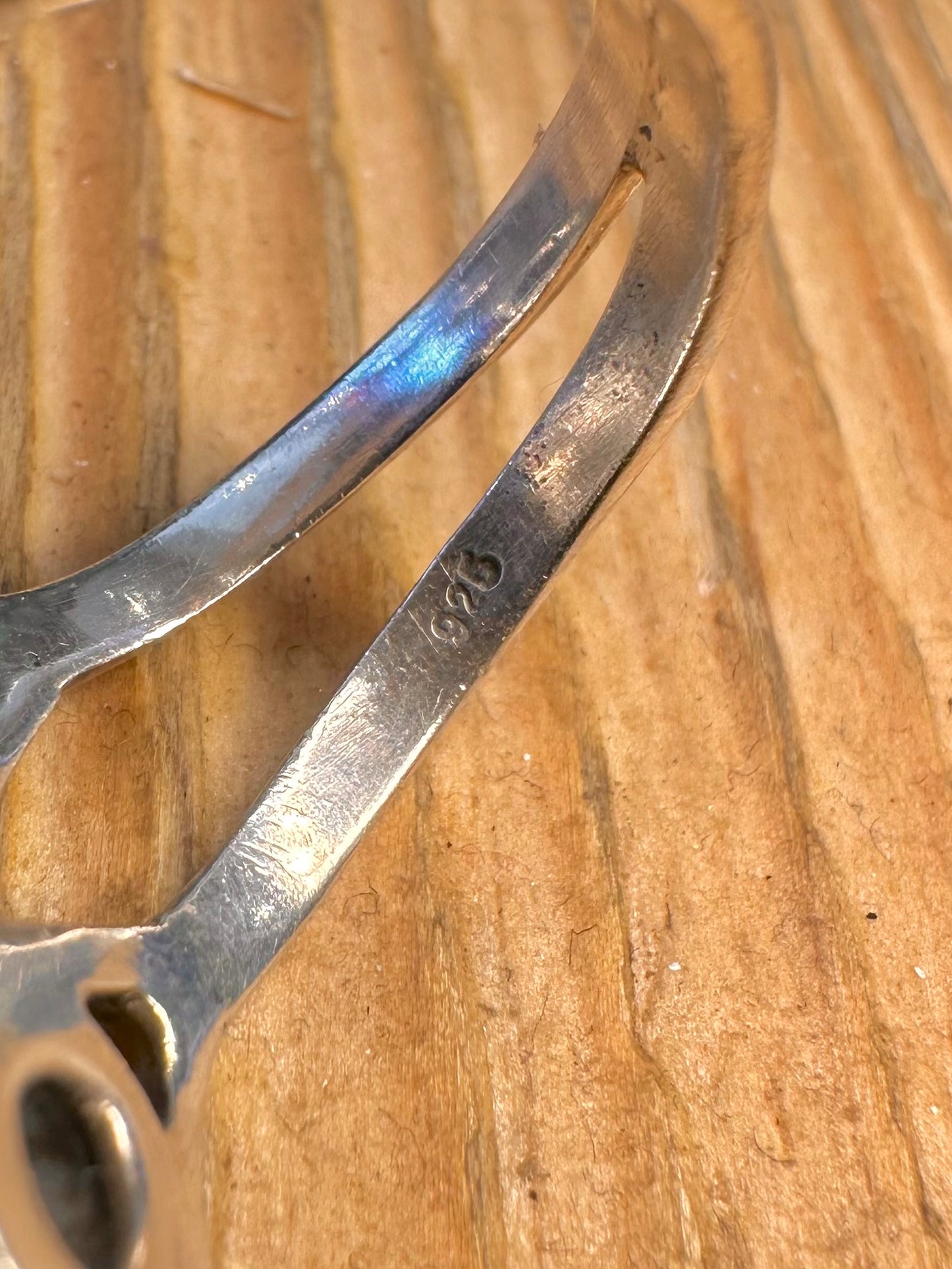 Labradorite Overlapping Swirl 925 Sterling Silver Size P Ring