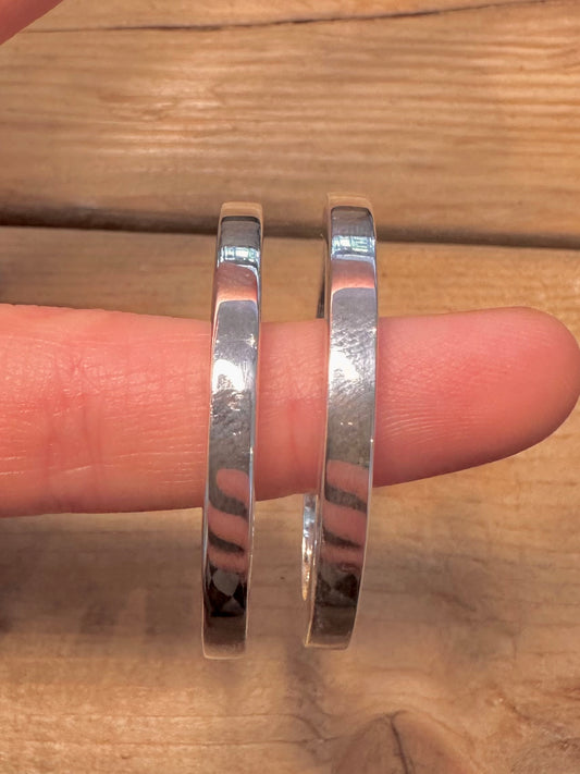 Vintage Chunky Hoops 925 Silver Earrings