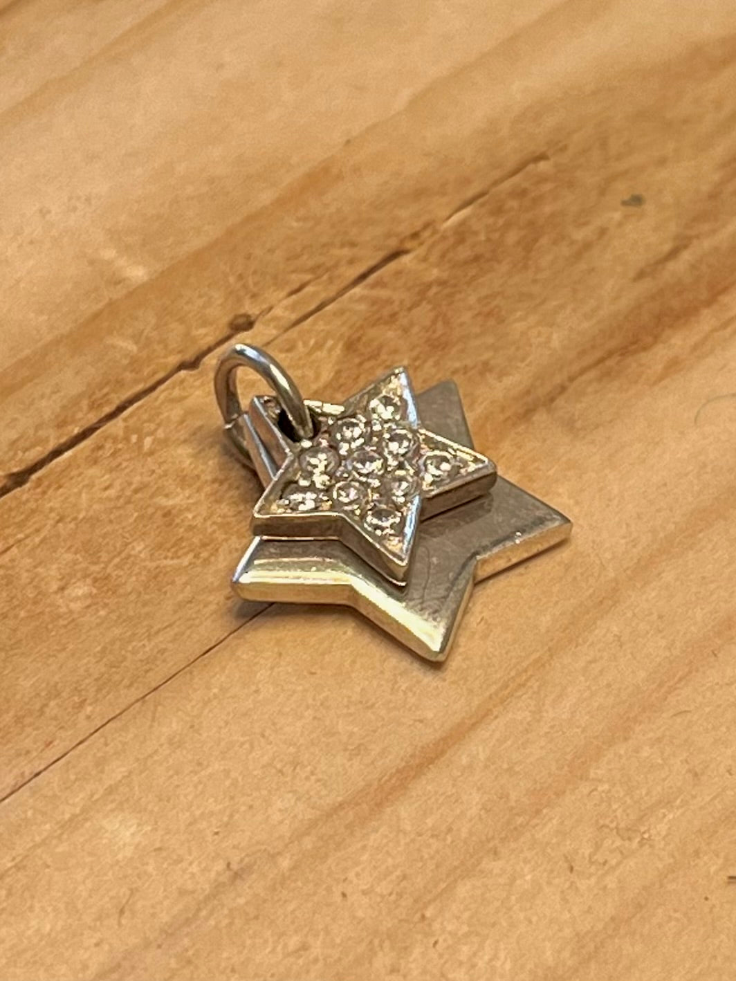 Double CZ Stone Star 925 Sterling Silver Pendant