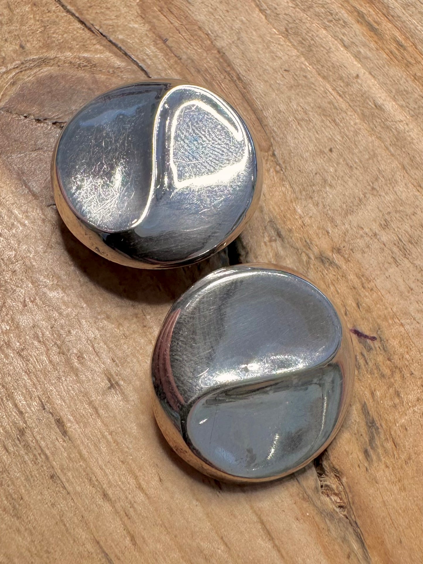 Abstract Disc 925 Silver Stud Earrings