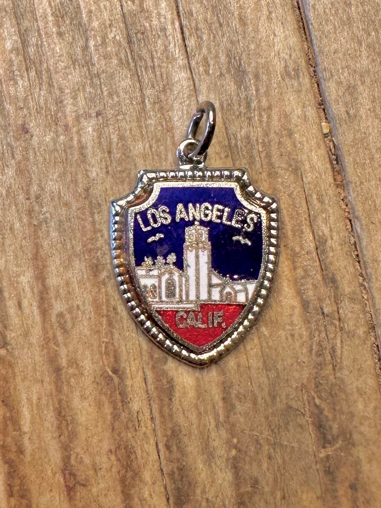 Los Angeles California Shield 925 Sterling Silver Charm Pendant