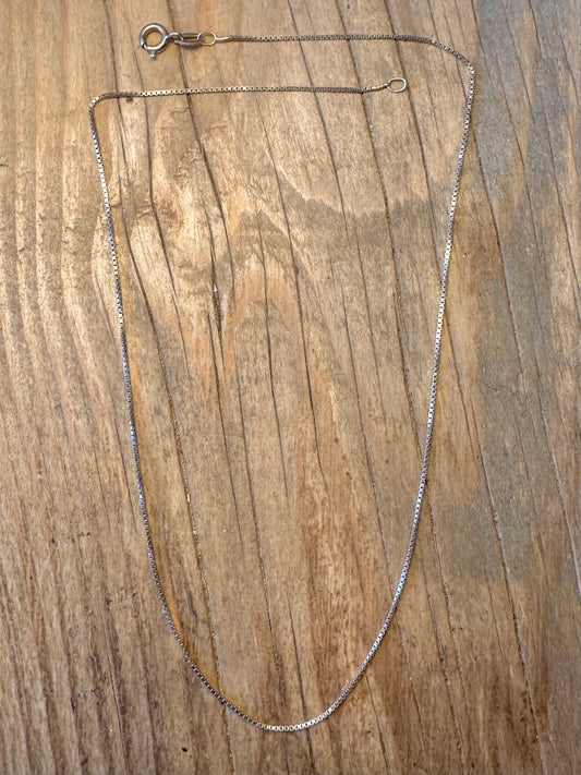 Box Chain 925 Sterling Silver 16.5 inch Necklace