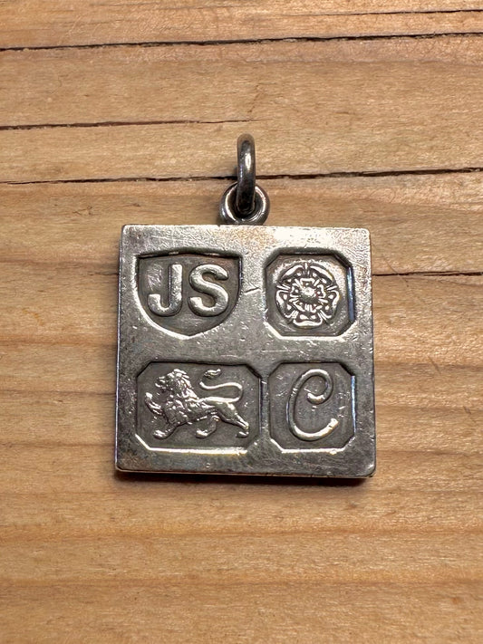 Vintage Jack Spencer Maker 1977 Square Ingot 925 Sterling Silver Pendant