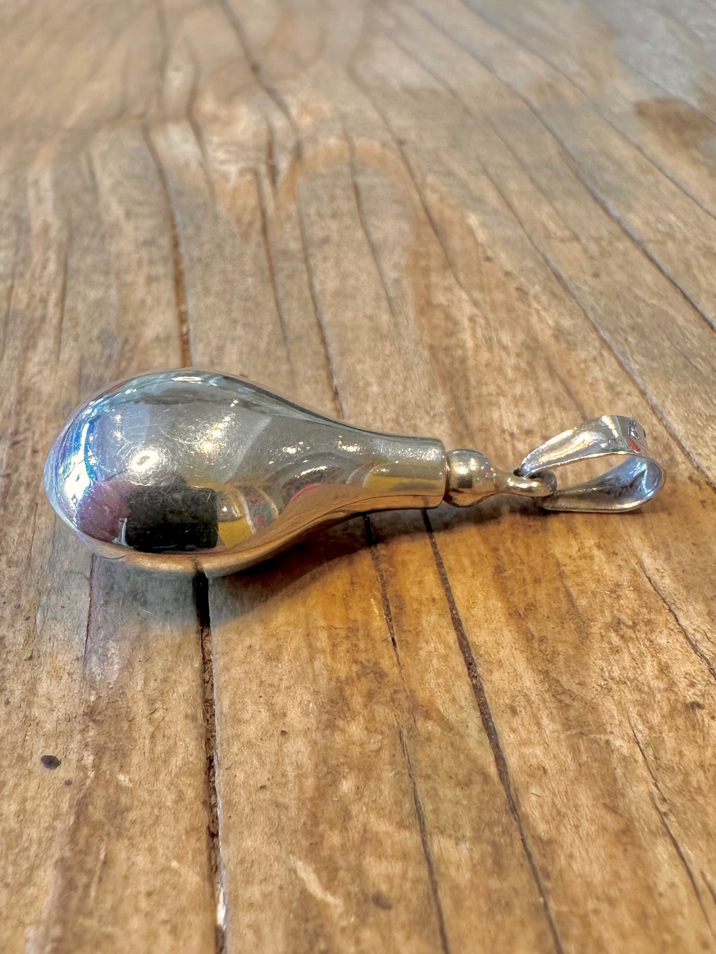 Teardrop Perfume Bottle Snuff 925 Sterling Silver Pendant