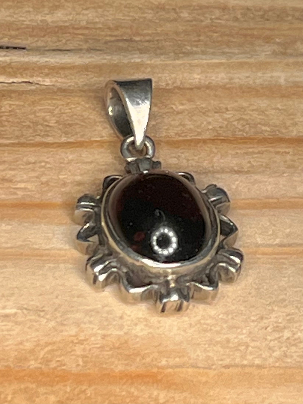 Garnet Boho 925 Sterling Silver Pendant